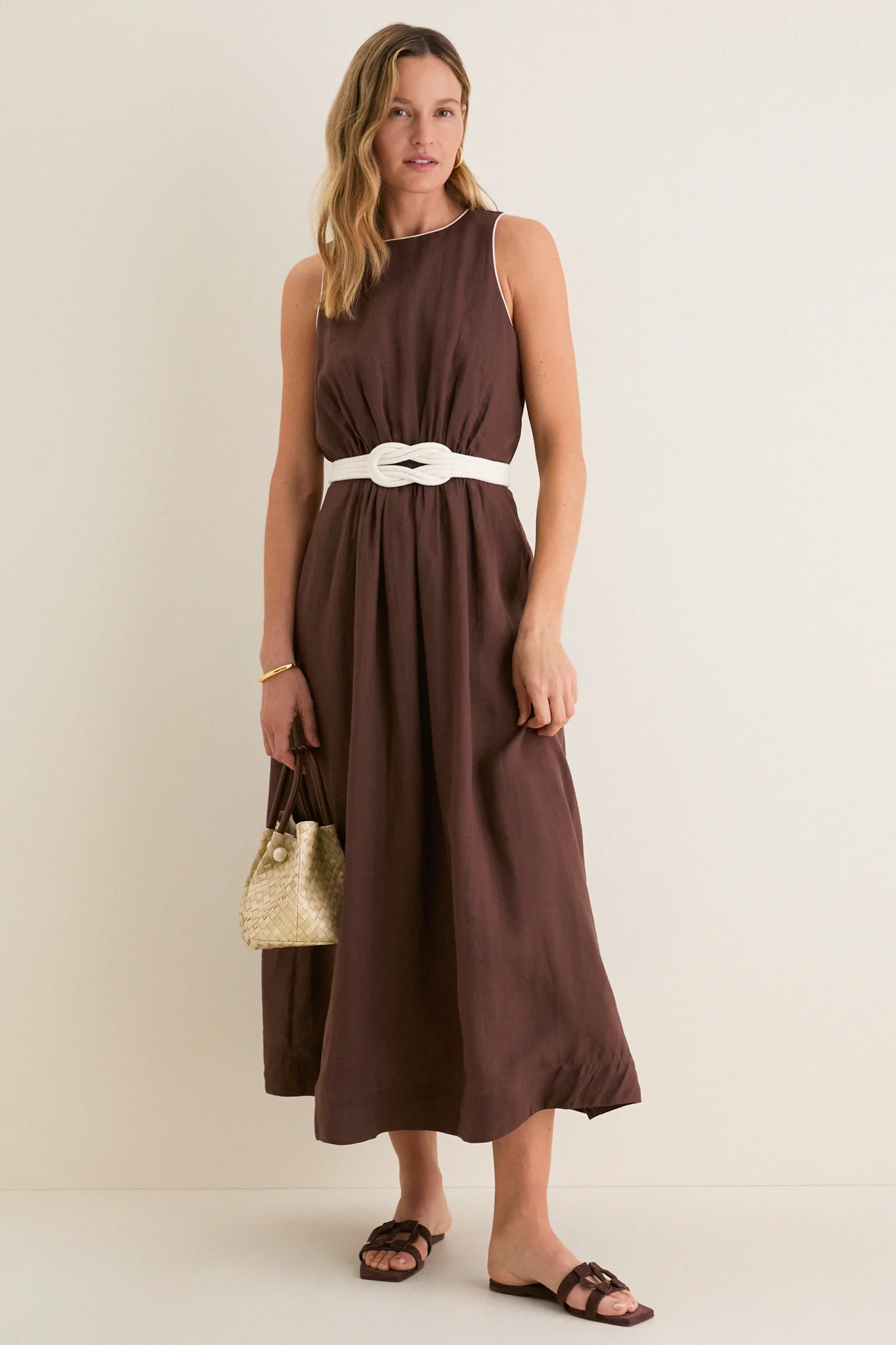 Chestnut Rope Belt Leonie Dress - Image 3