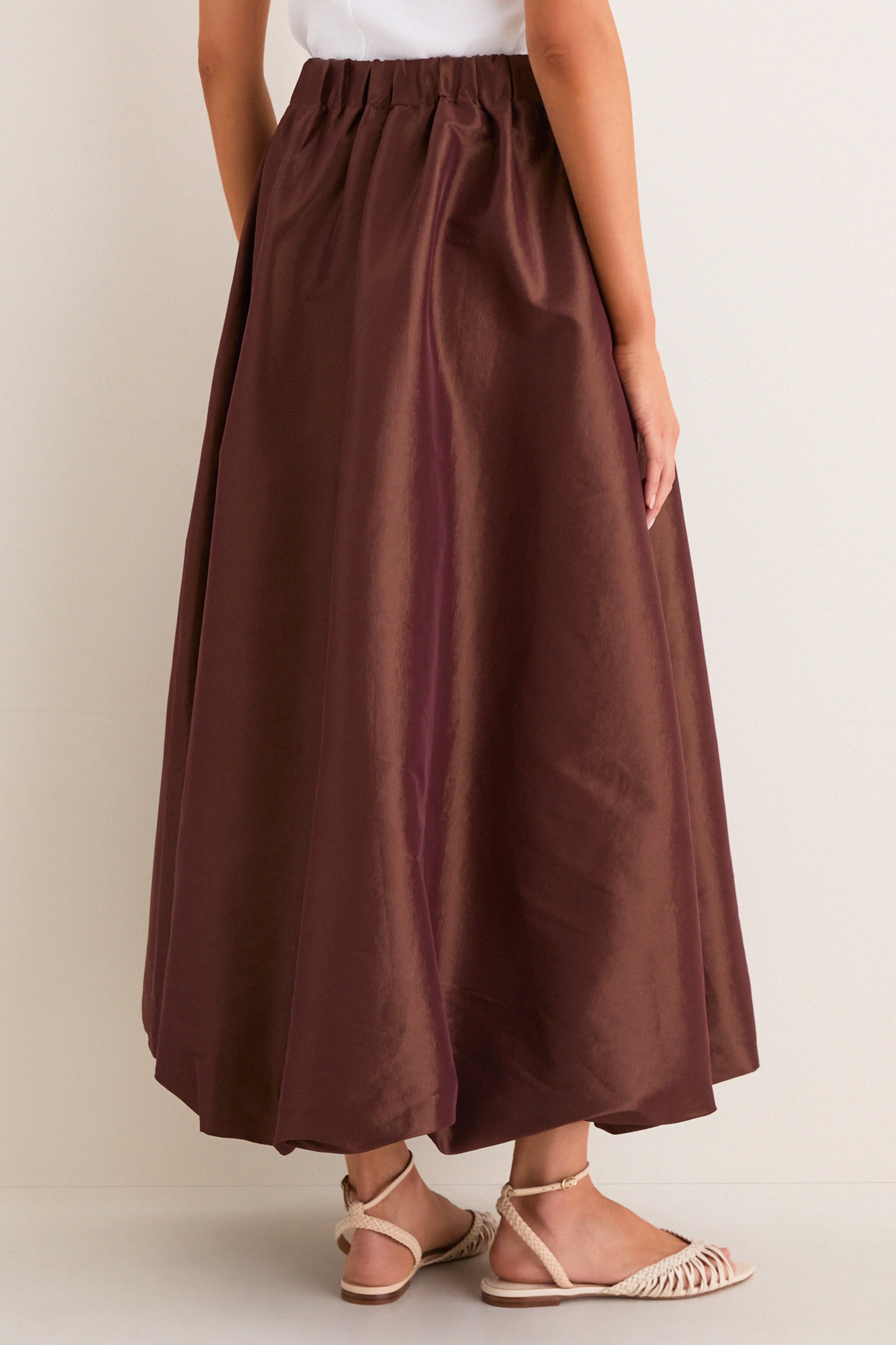Chestnut Taffeta Cynthia Bubble Skirt - Image 4