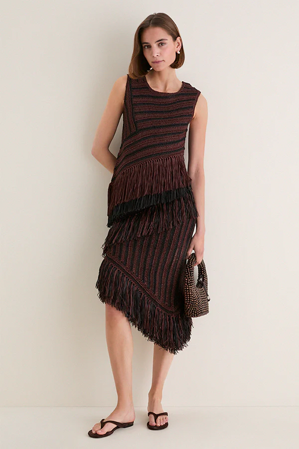 Chocolate Brown and Black Beja Crochet Top - Image 3