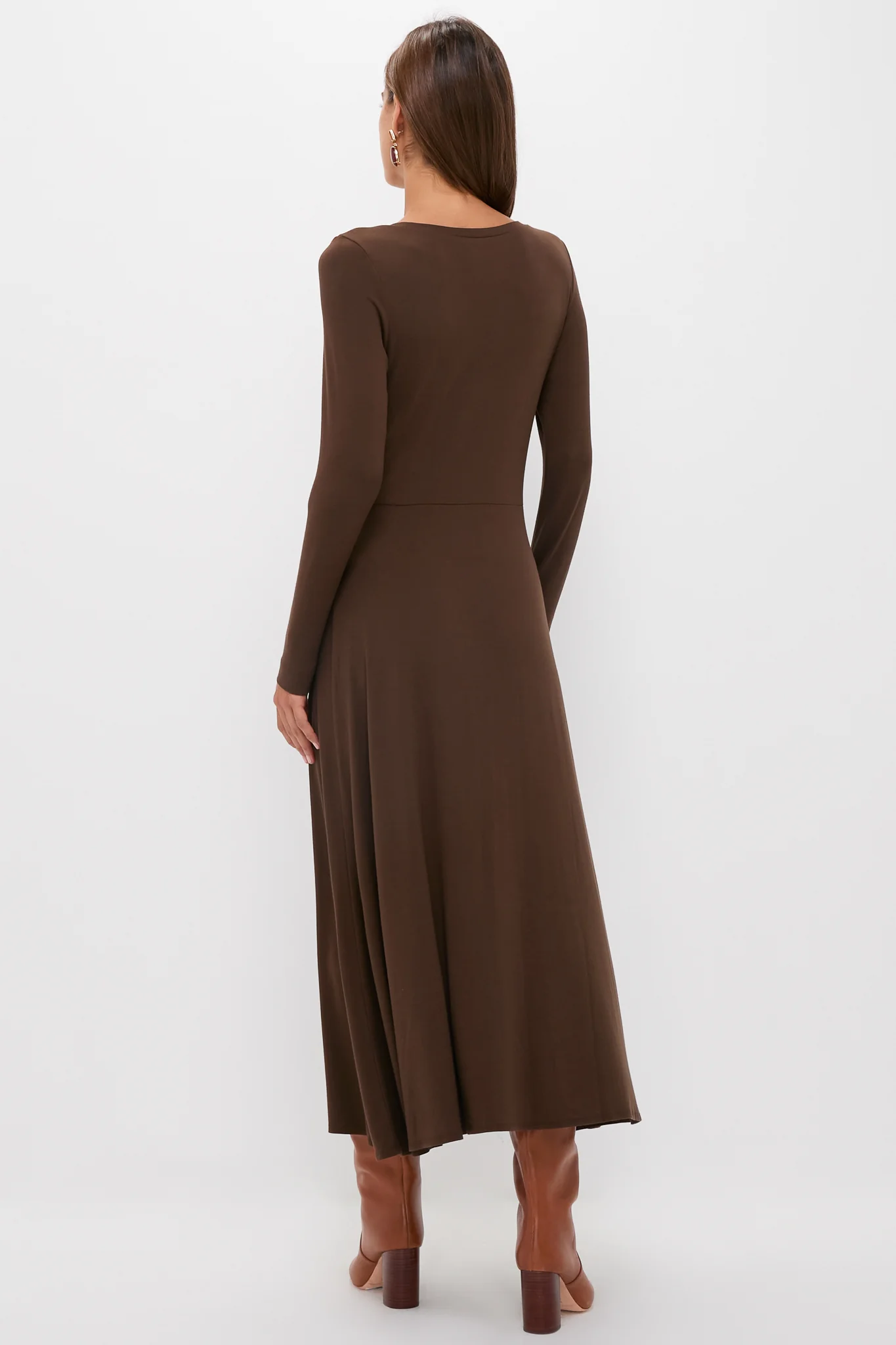 Chocolate Brown Long Sleeve Sara Maxi Dress - Image 4