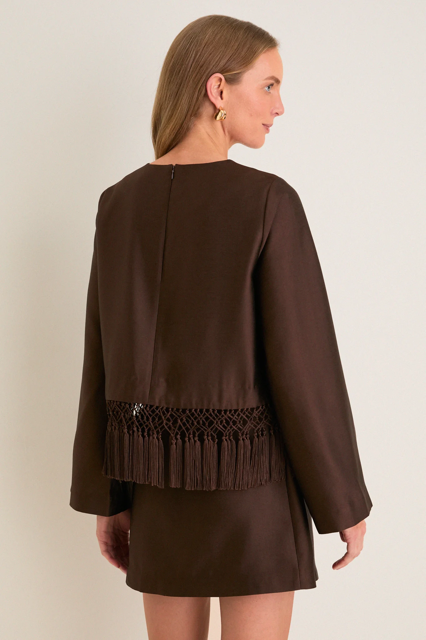 Chocolate Dupioni Maxine Tassel Top - Image 5