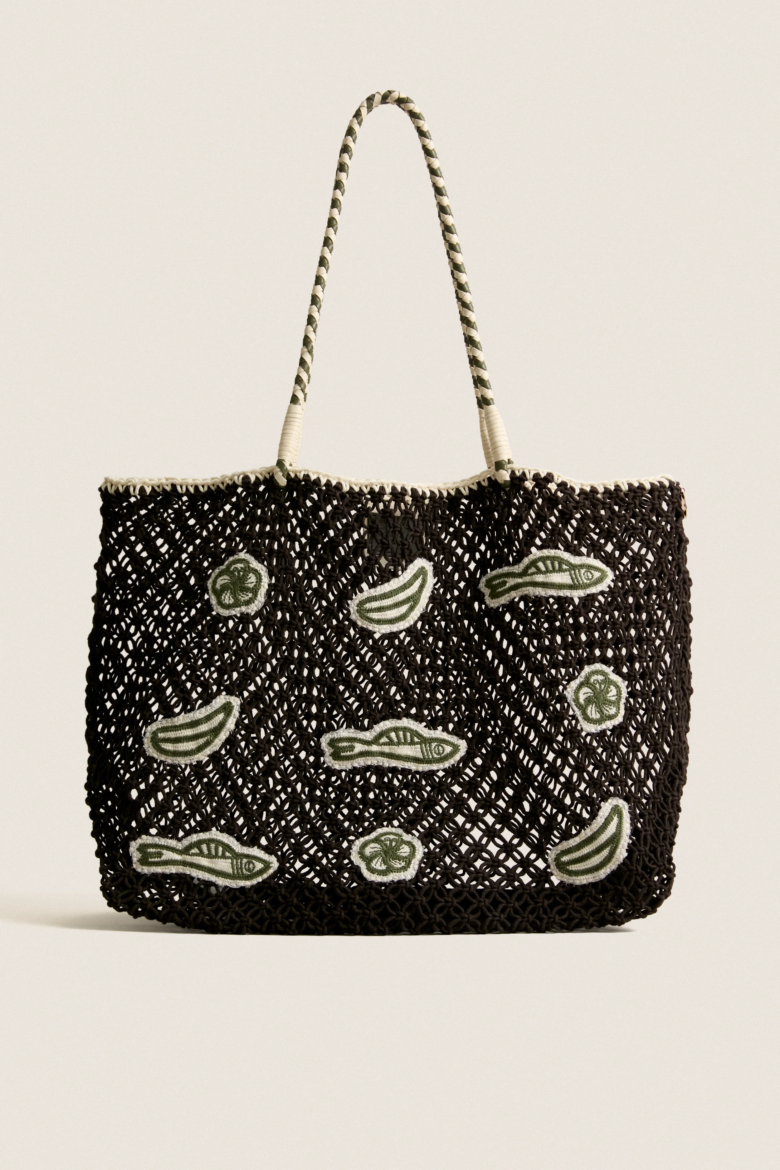 Chocolate with Multi Applique L'Ete Tote