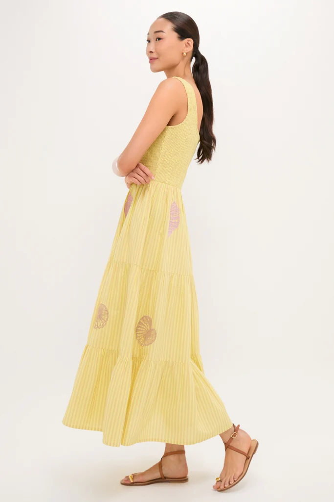 Citrine Stripe Embroidered Mallie Dress - Image 4