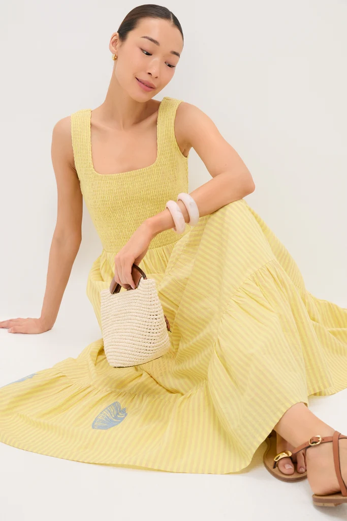 Citrine Stripe Embroidered Mallie Dress - Image 6