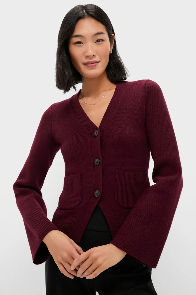 Claret Aeron V-Neck Cardigan