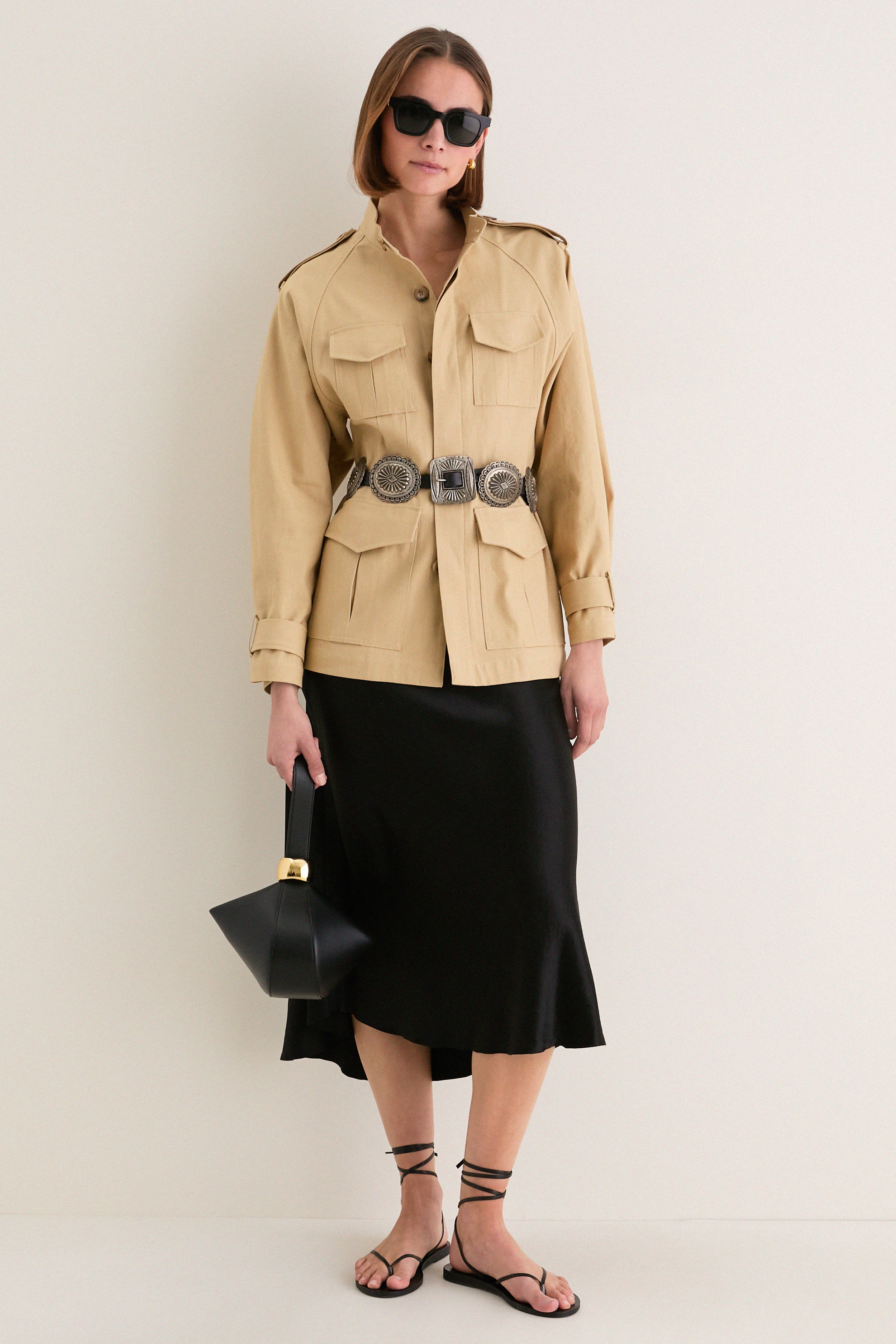 Classic Camel Cotton Field Jacket - Image 2