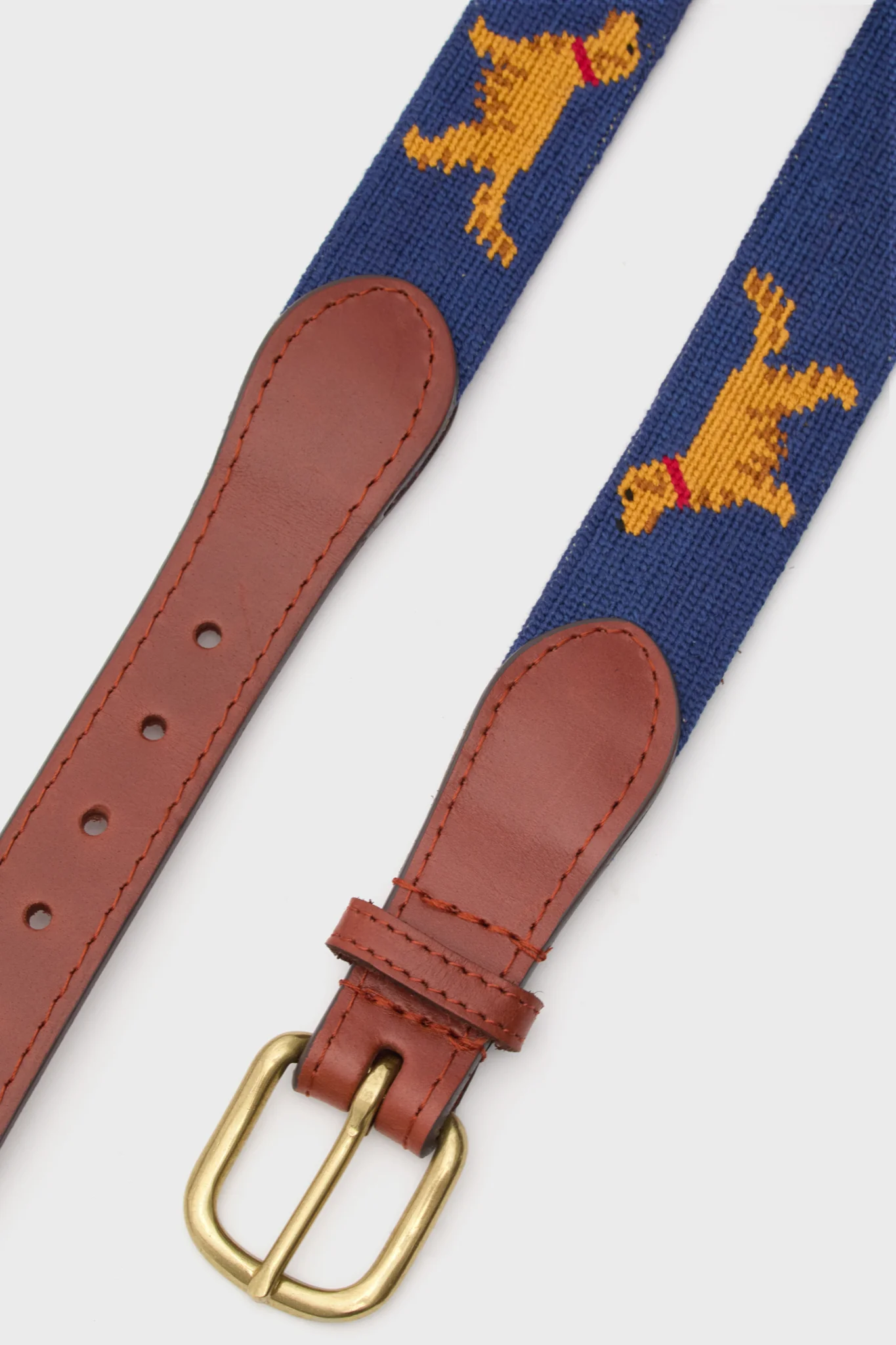 Classic Navy Golden Retriever Needlepoint Belt - Image 4