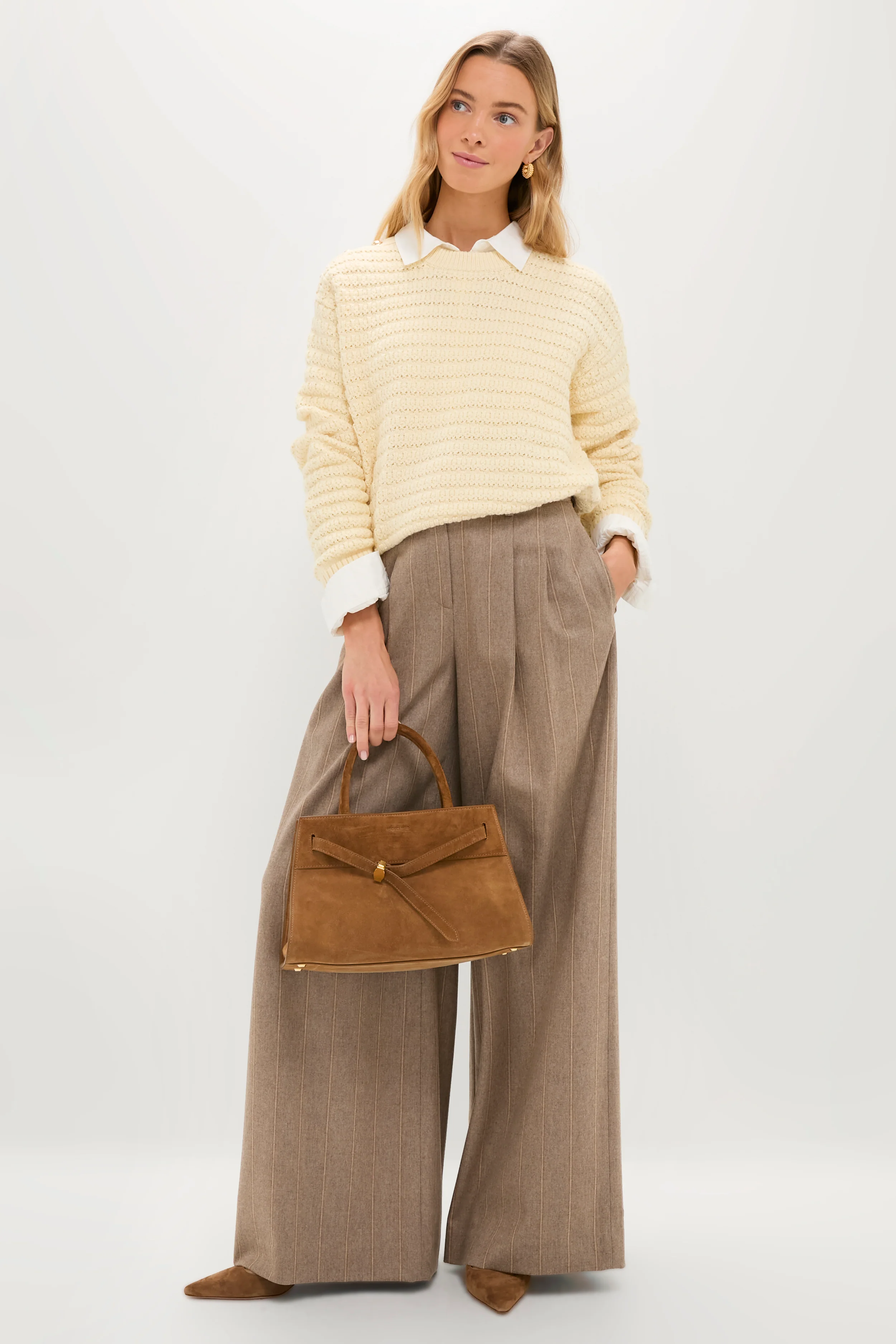 Cloud Cream Cotton Wool Stripe Sweater - Image 2