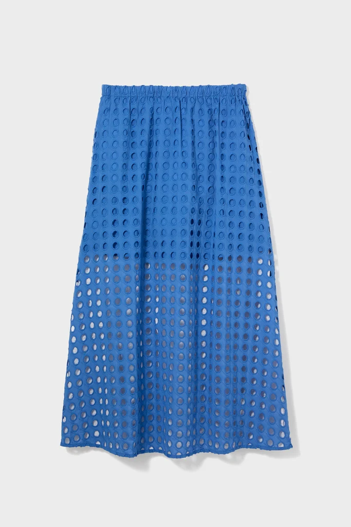 Cobalt Blue Cotton Eyelet Eve Skirt - Image 7