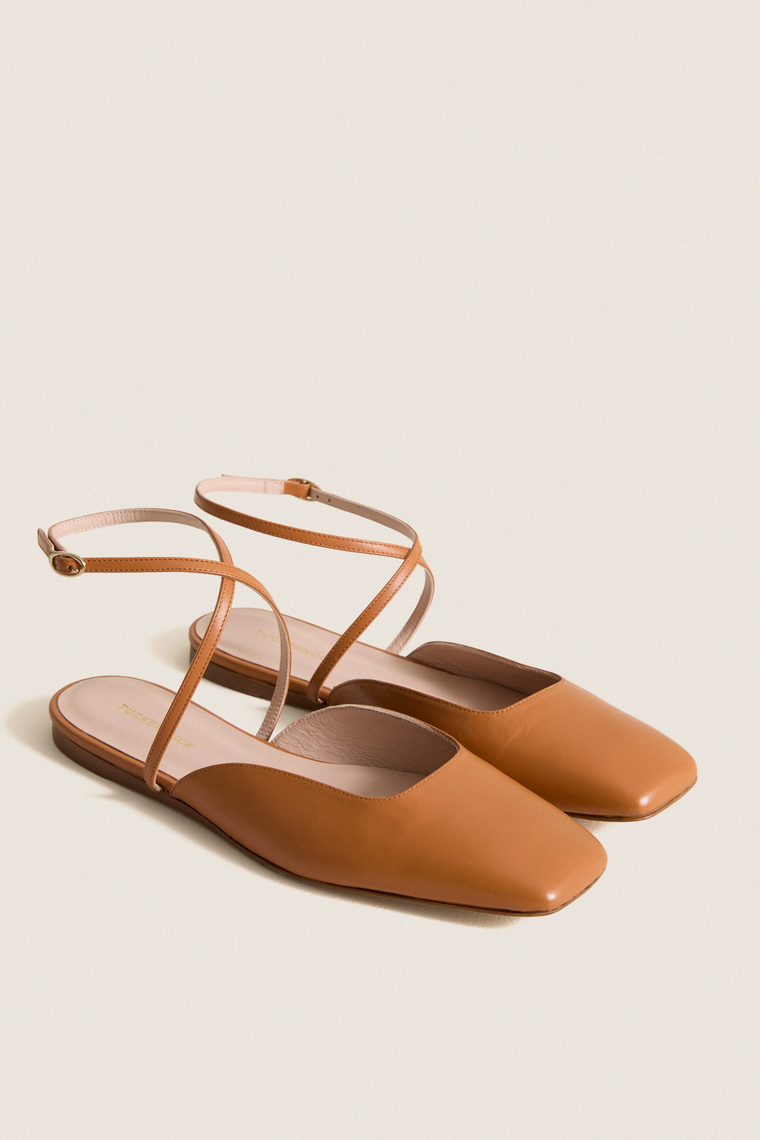 Cognac Leather Lillie Flats - Image 4