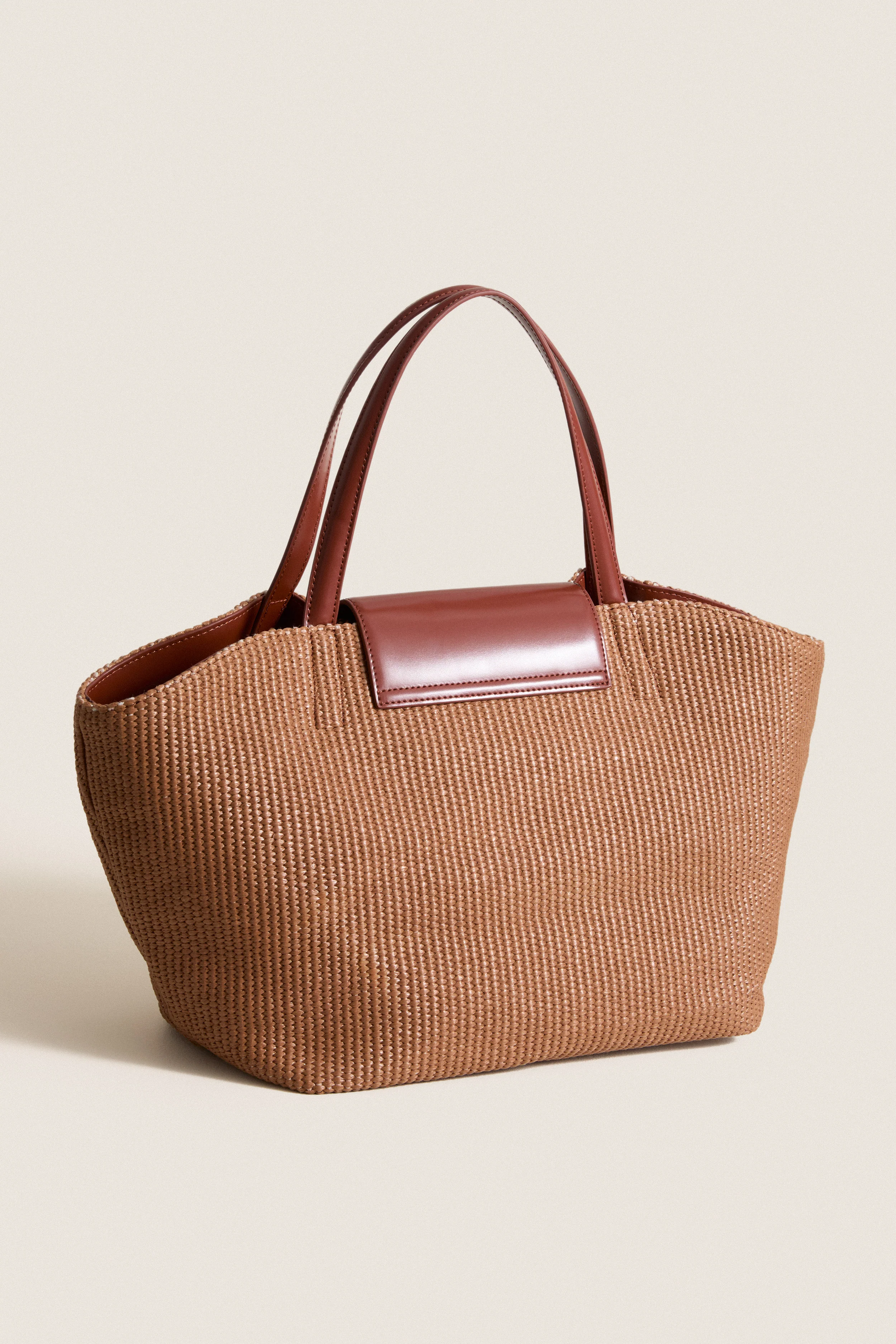 Cognac Raffia Blaine Tote - Image 4