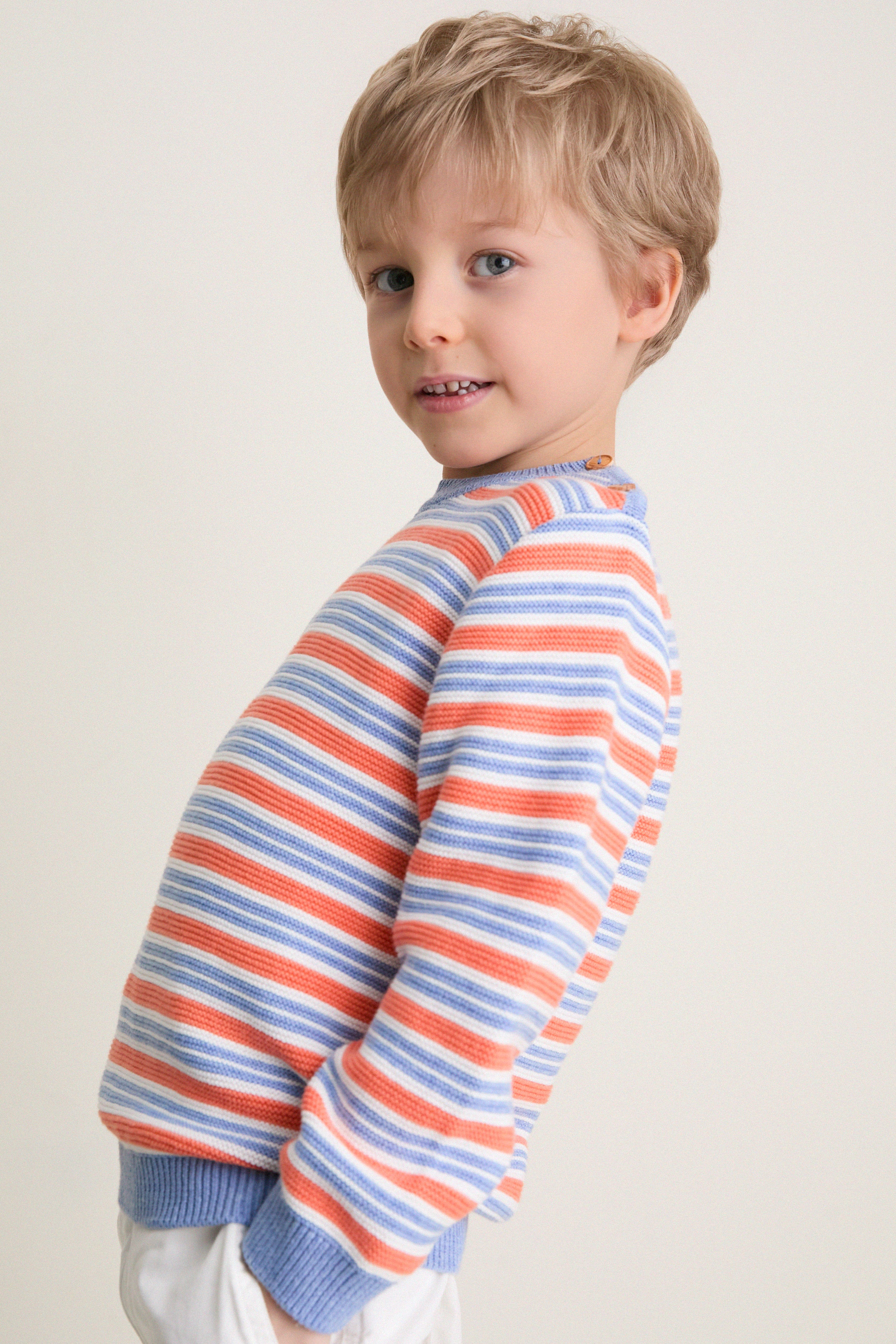 Coral Stripe Bromo Cotton Jumper - Image 2