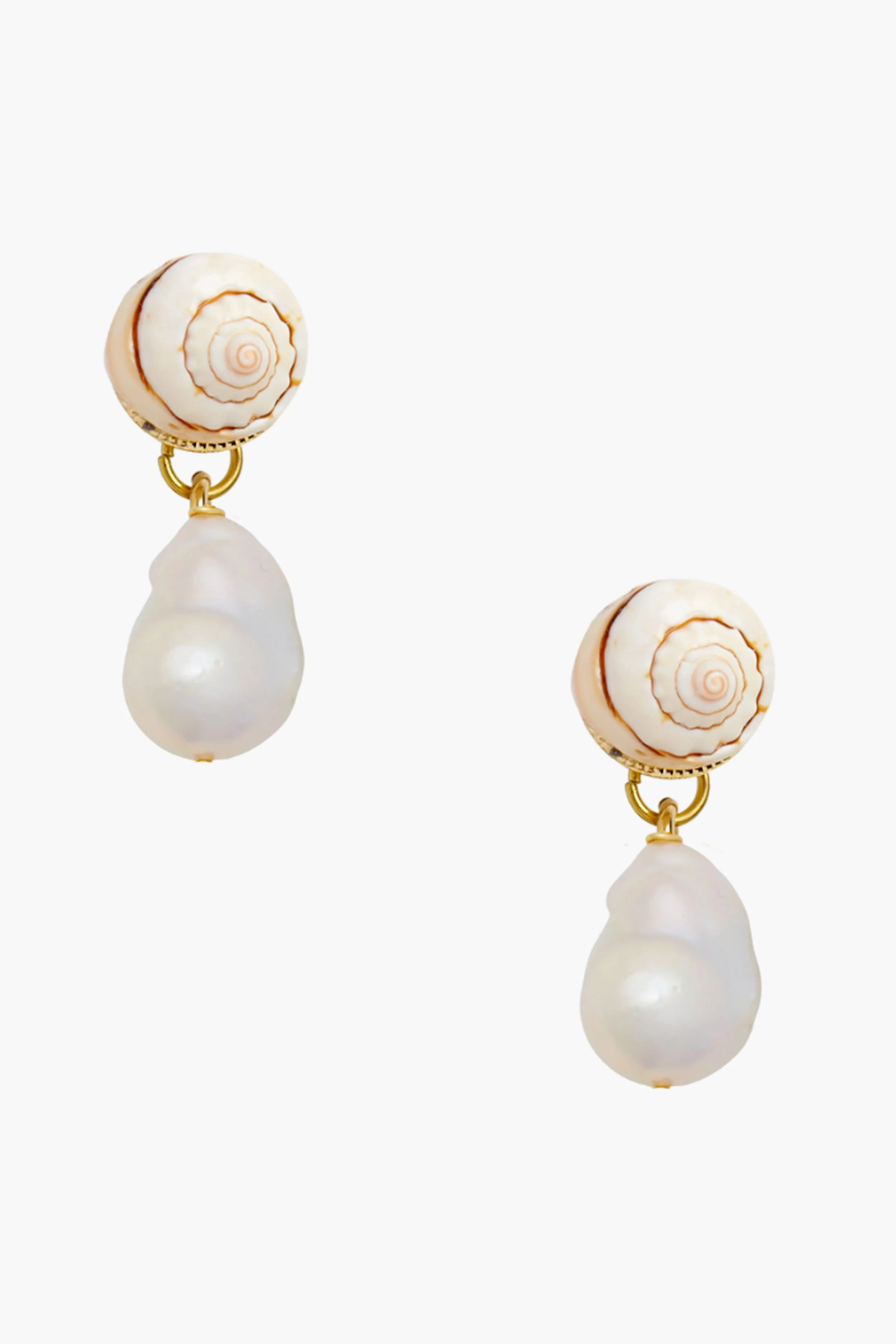 Cowrie Baroque Pearls Earrings - Image 2