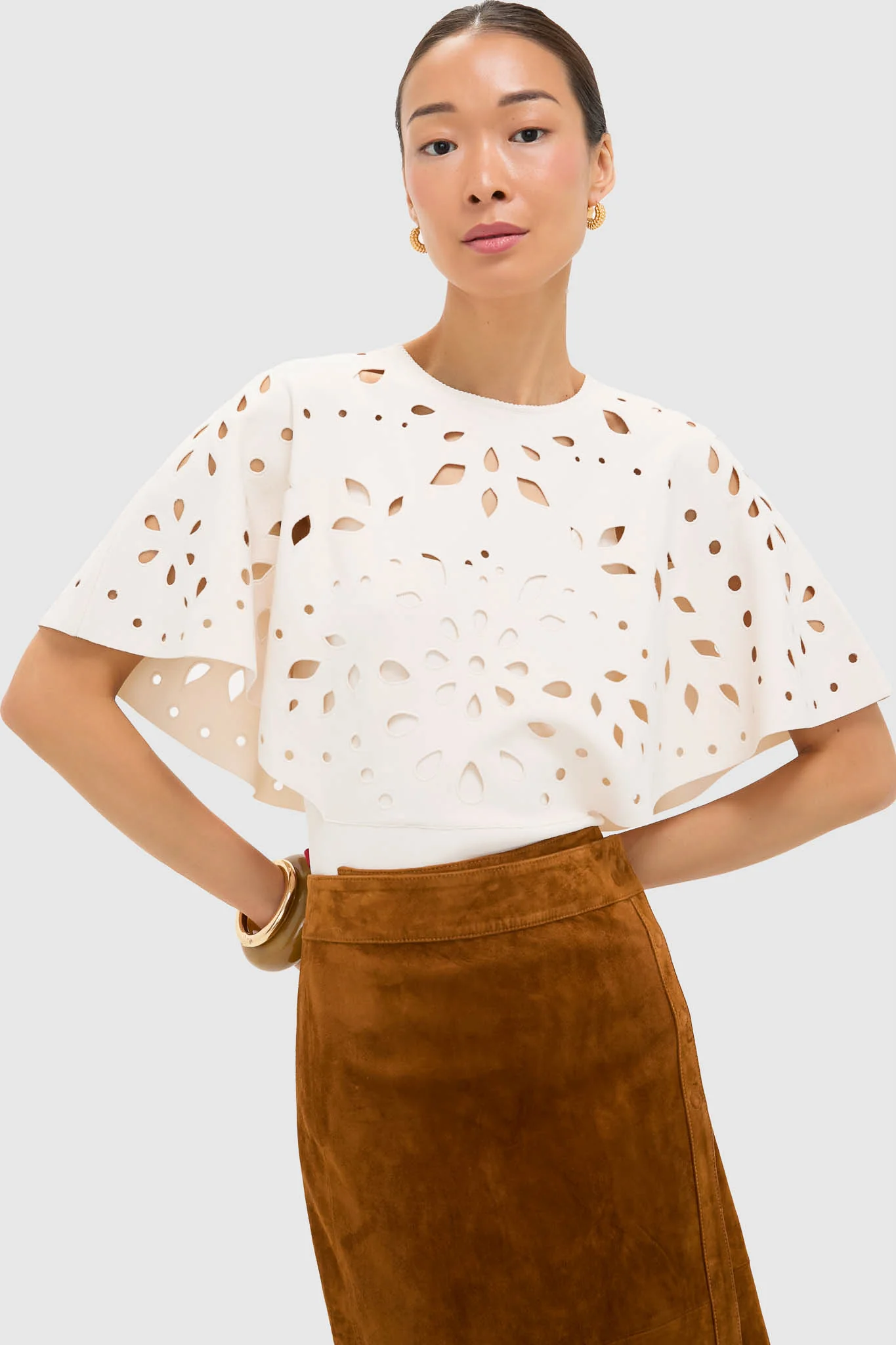 Cowrie Josie Cape Sleeve Knit Top