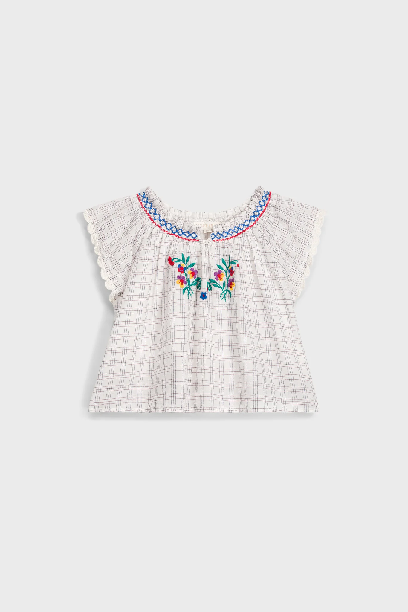 Cream Cruise Checks Perlane Blouse