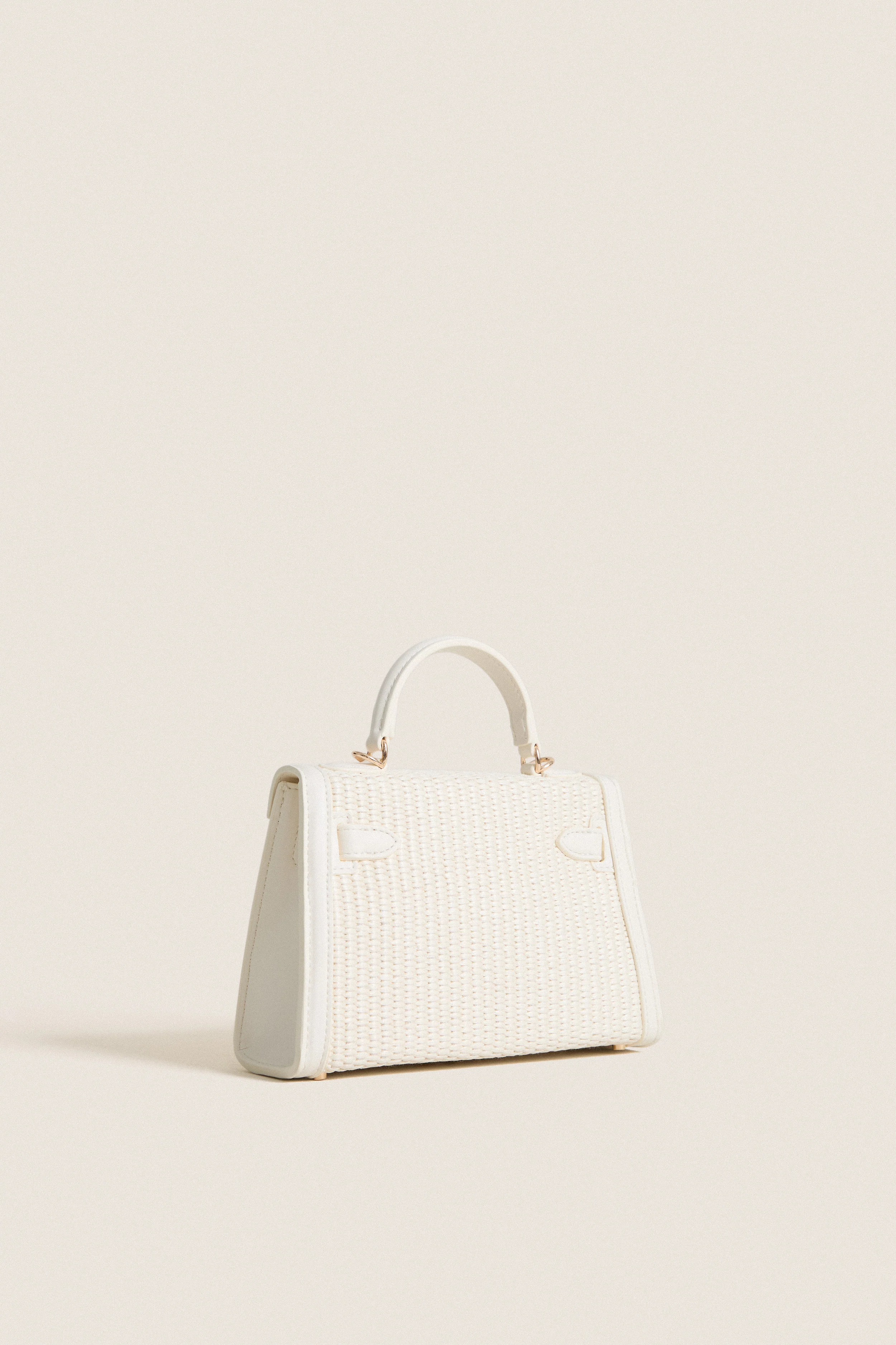 Cream Hariette Raffia Handle Bag - Image 5