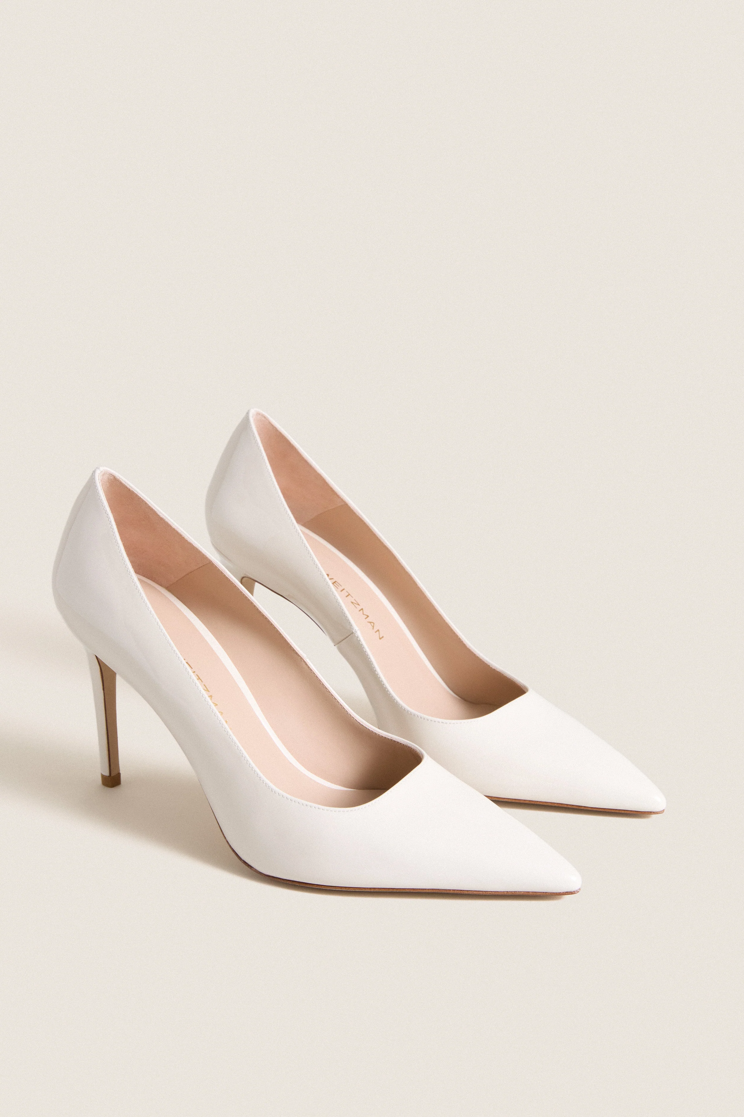 Cream Patent Leather Stuart Power 85 Heels - Image 4