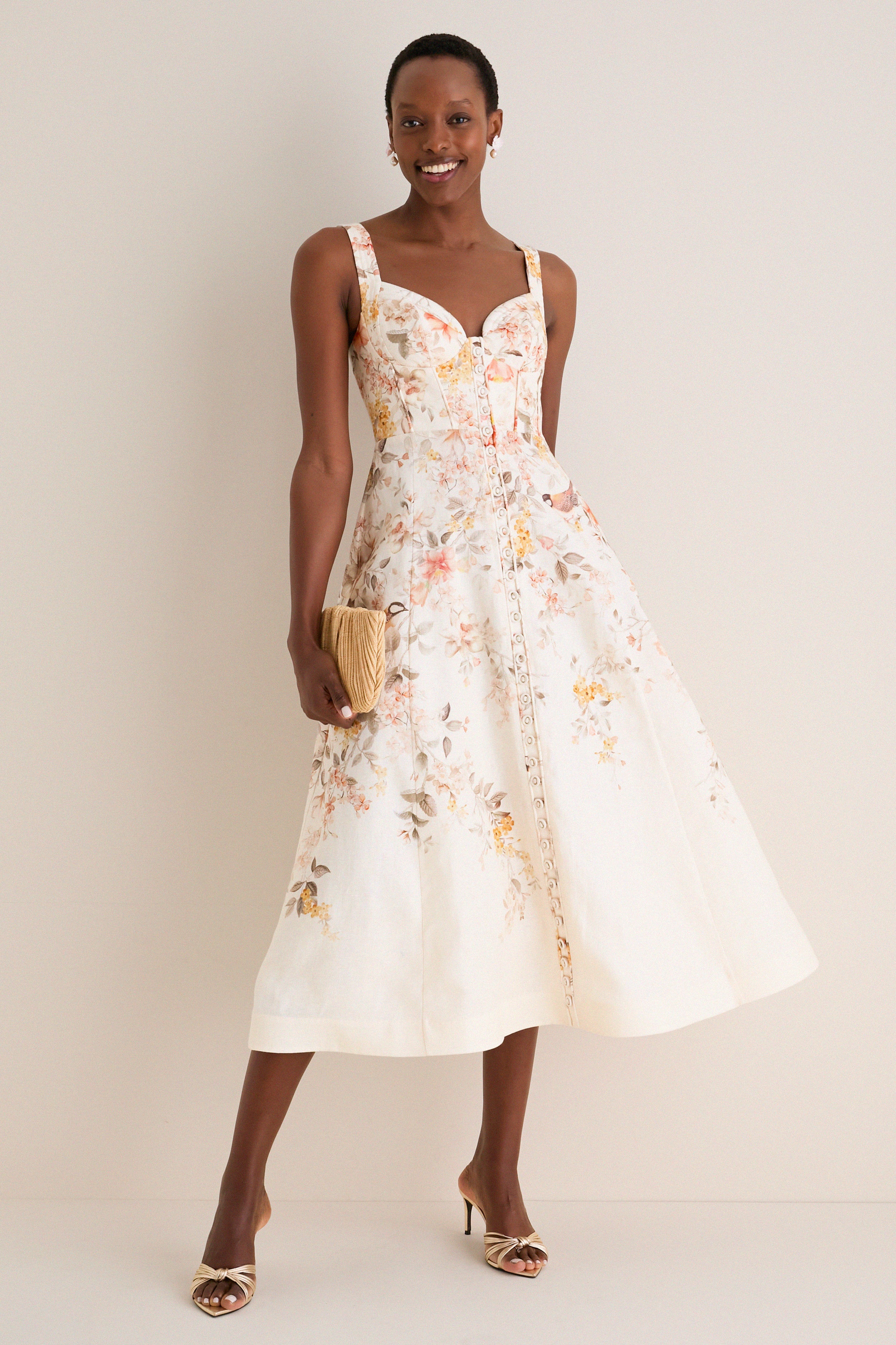 Cream Songbird Luna Buttoned Picnic Dress - Image 3