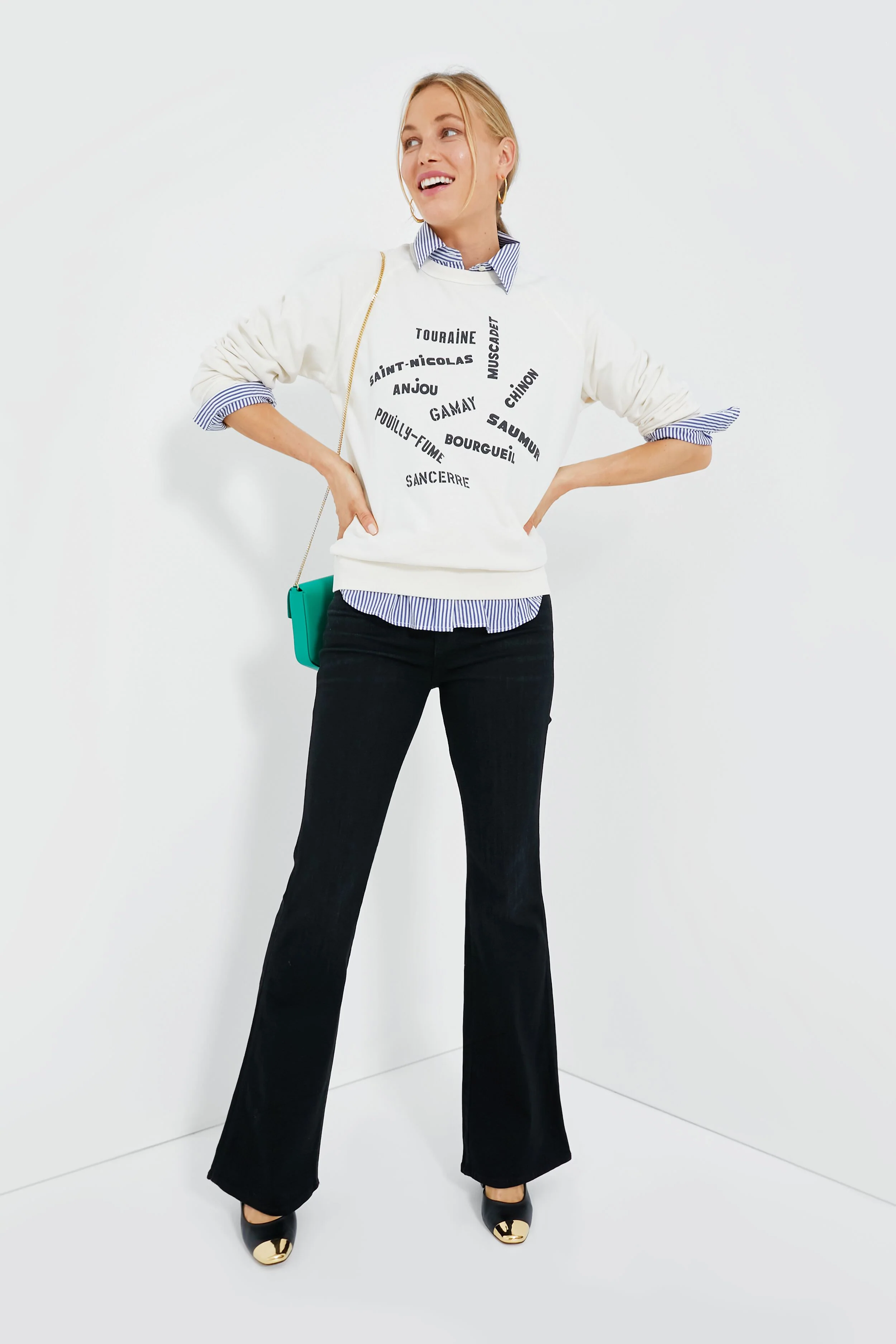 Cream with Black Valle de Loire Sweatshirt - Image 6