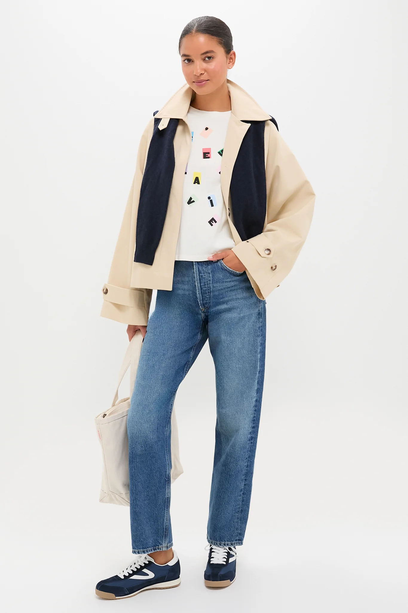 Cream with Multi C'est La Vie Classic Tee - Image 2