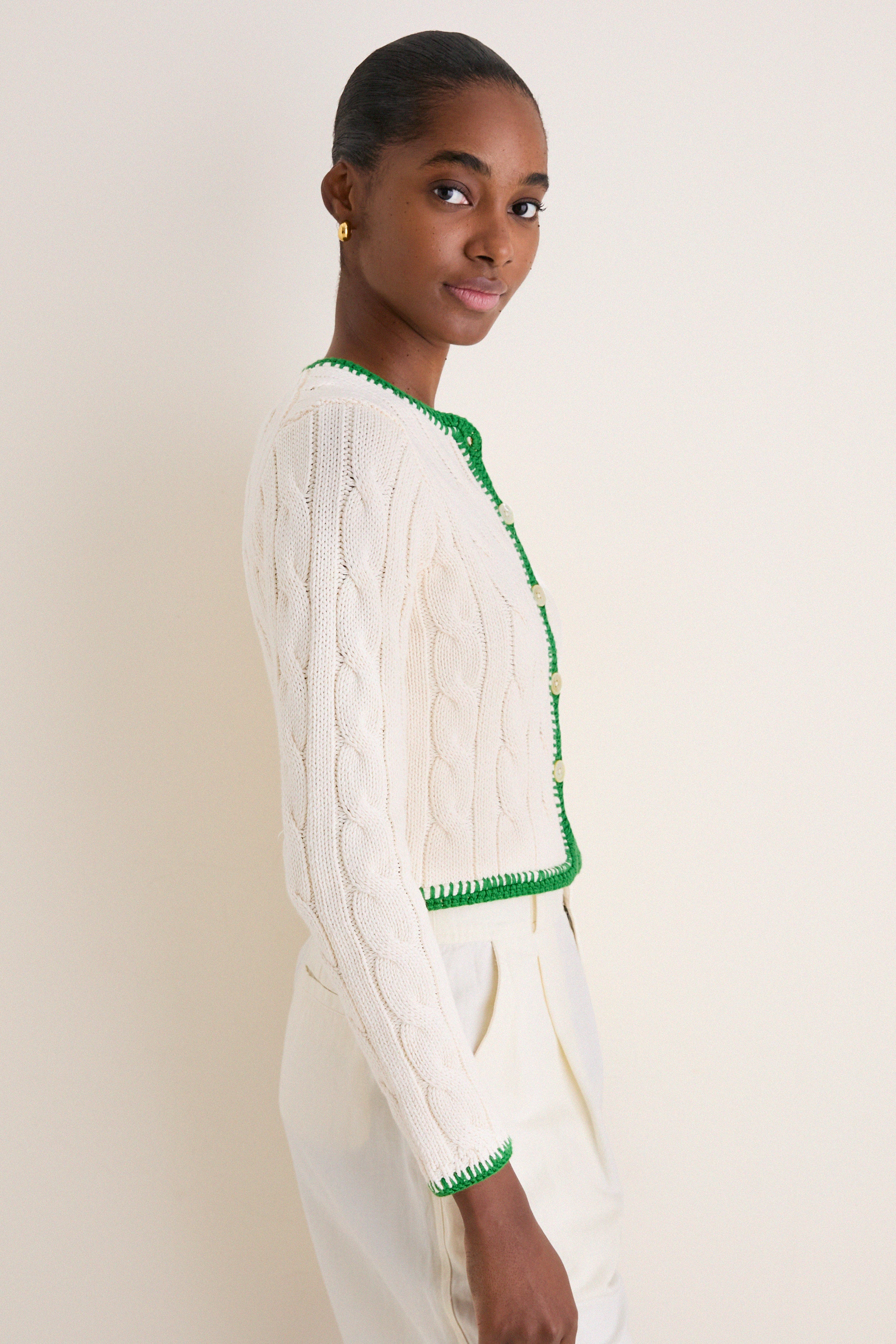 Cricket Cream Crew Neck Cardigan - Image 3