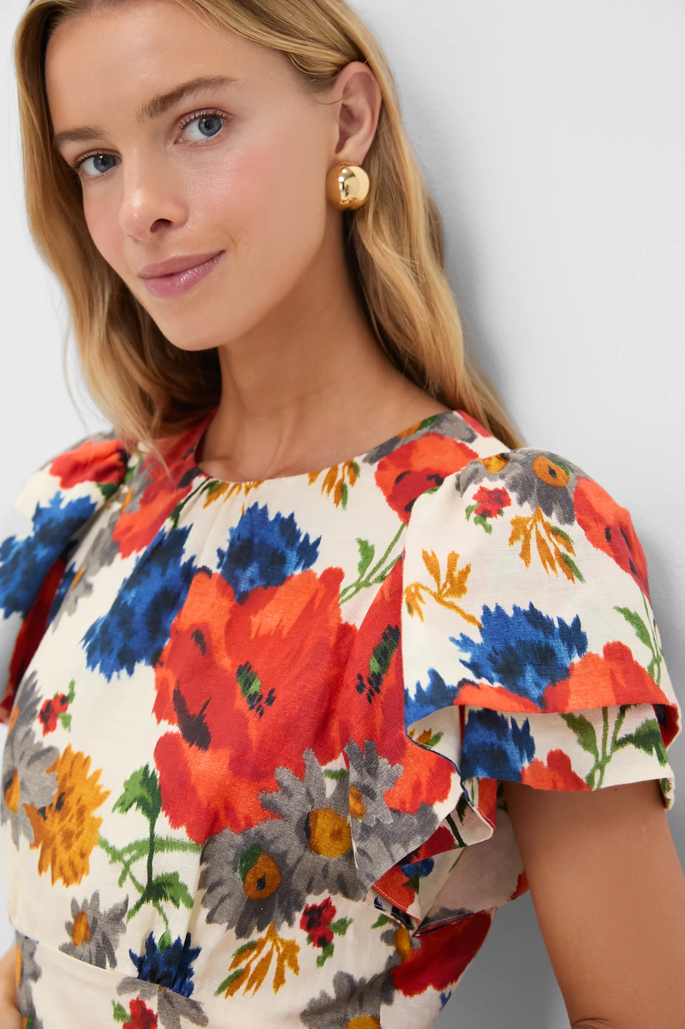 Crimson Poppy Cotton Linen Elodie Dress - Image 6