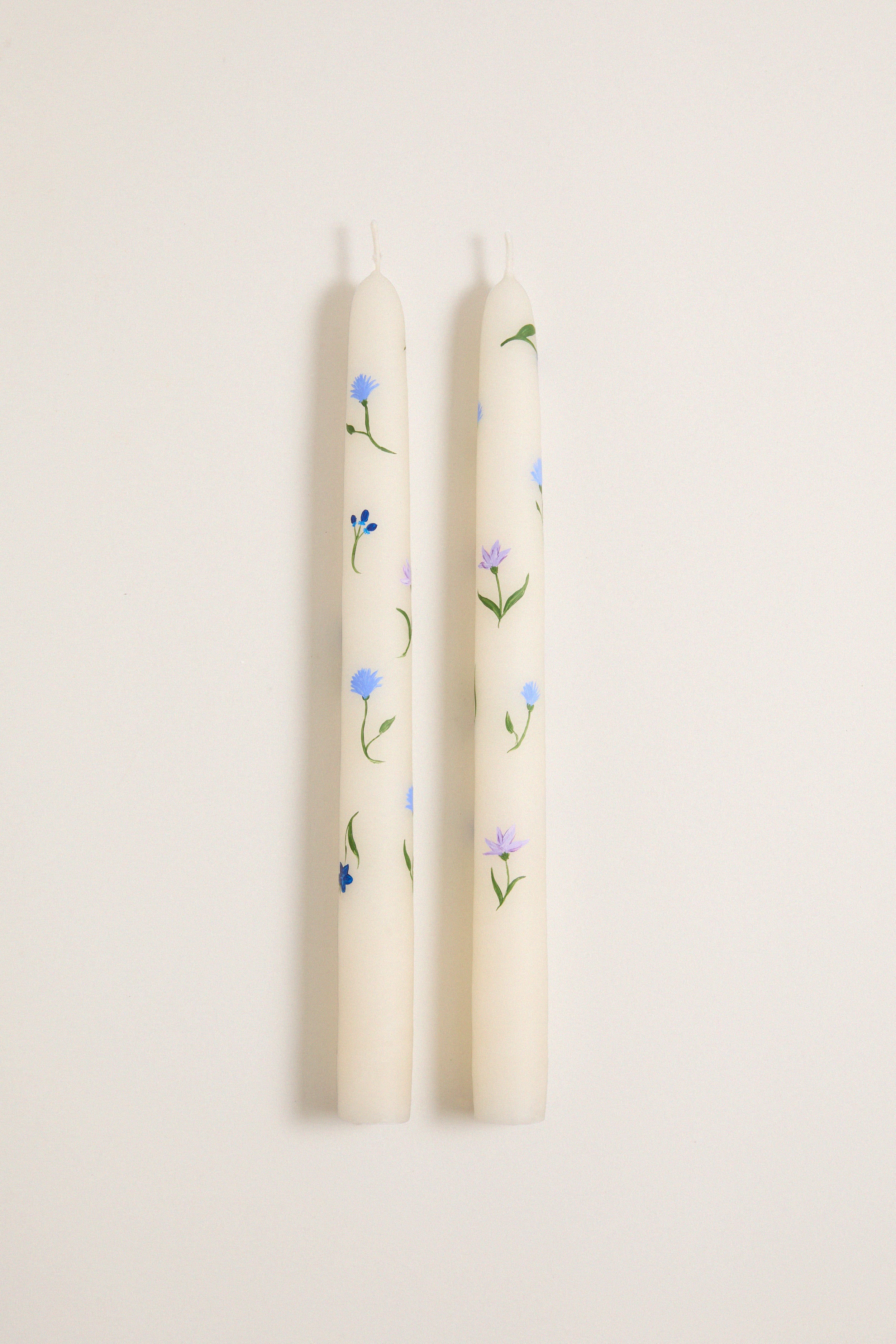 Lilac Floral Hand Painted Taper Candles (Set of 2) - Image 2