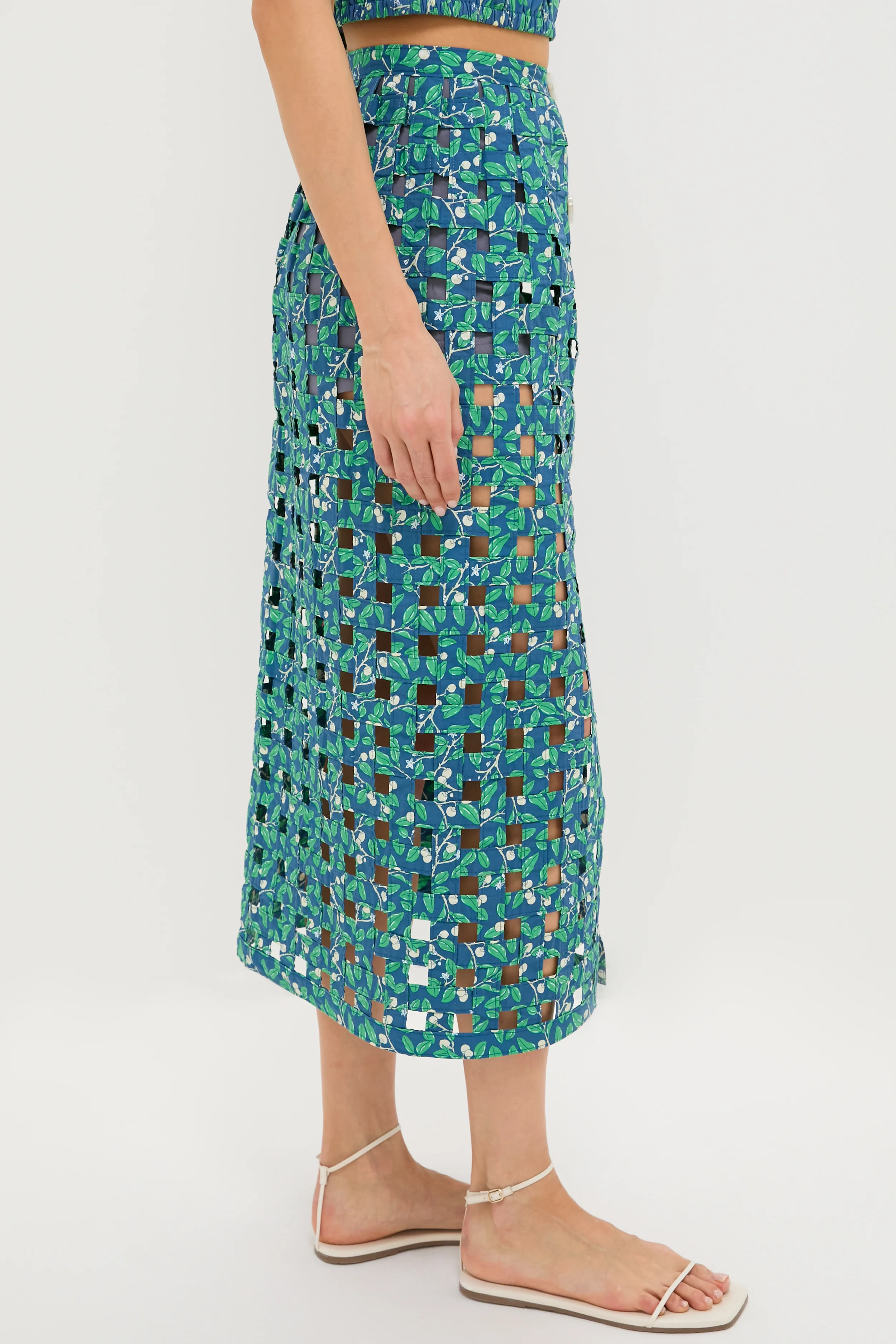 Dark Blue Limes Basket Skirt - Image 3