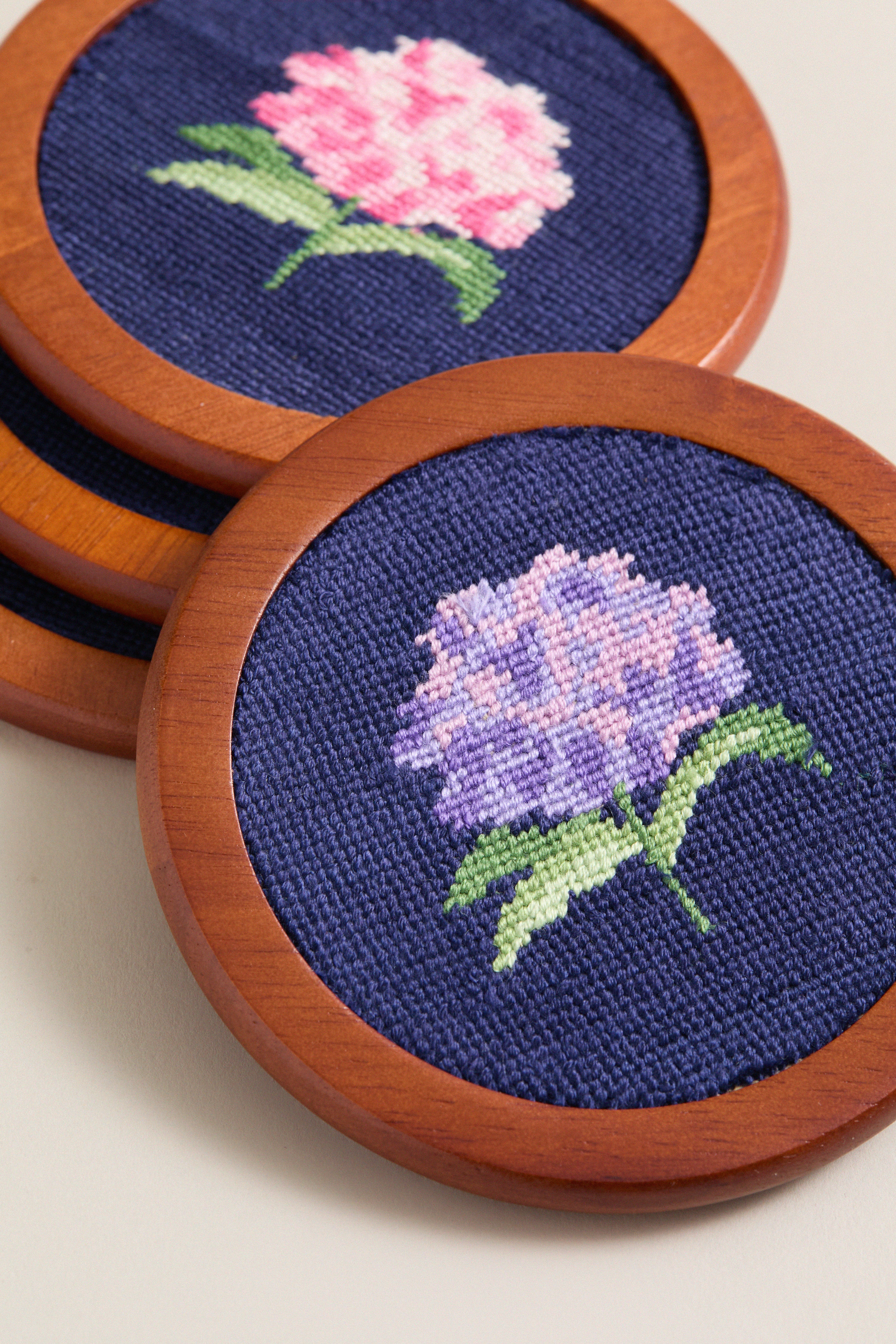 Dark Navy Hydrangea Coasters - Image 2