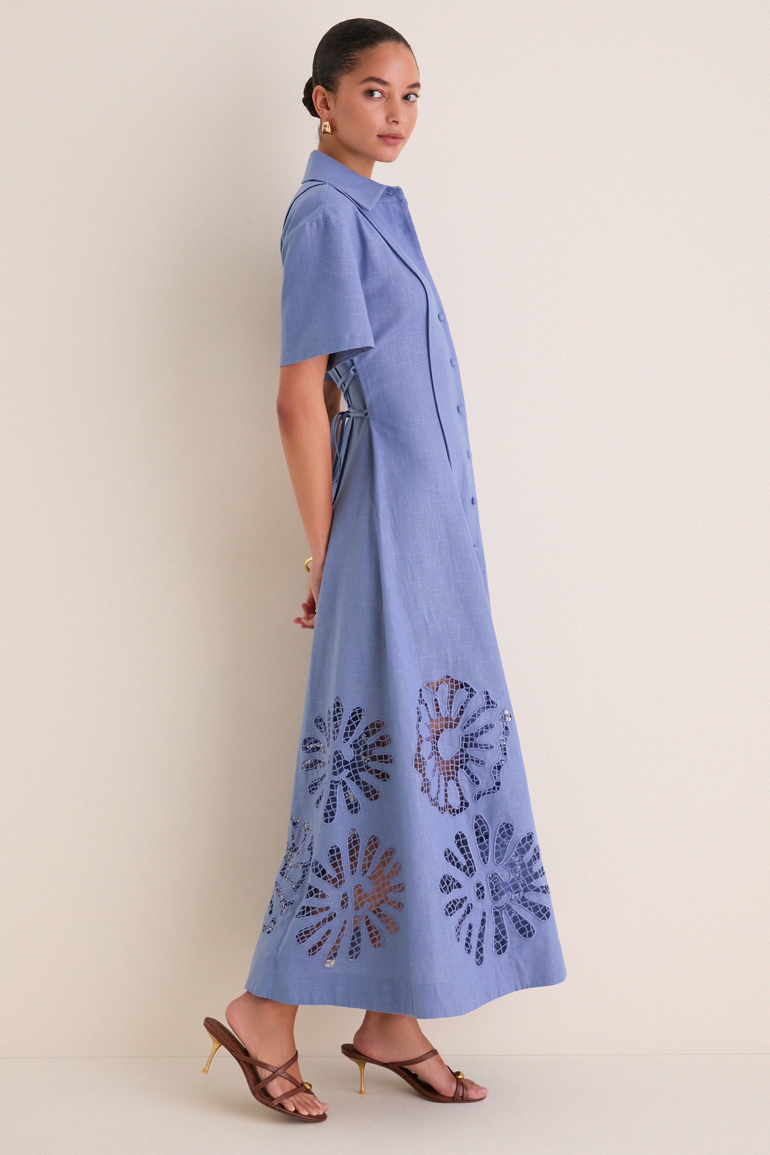 Delphinium Analise Shirt Midi Dress - Image 4