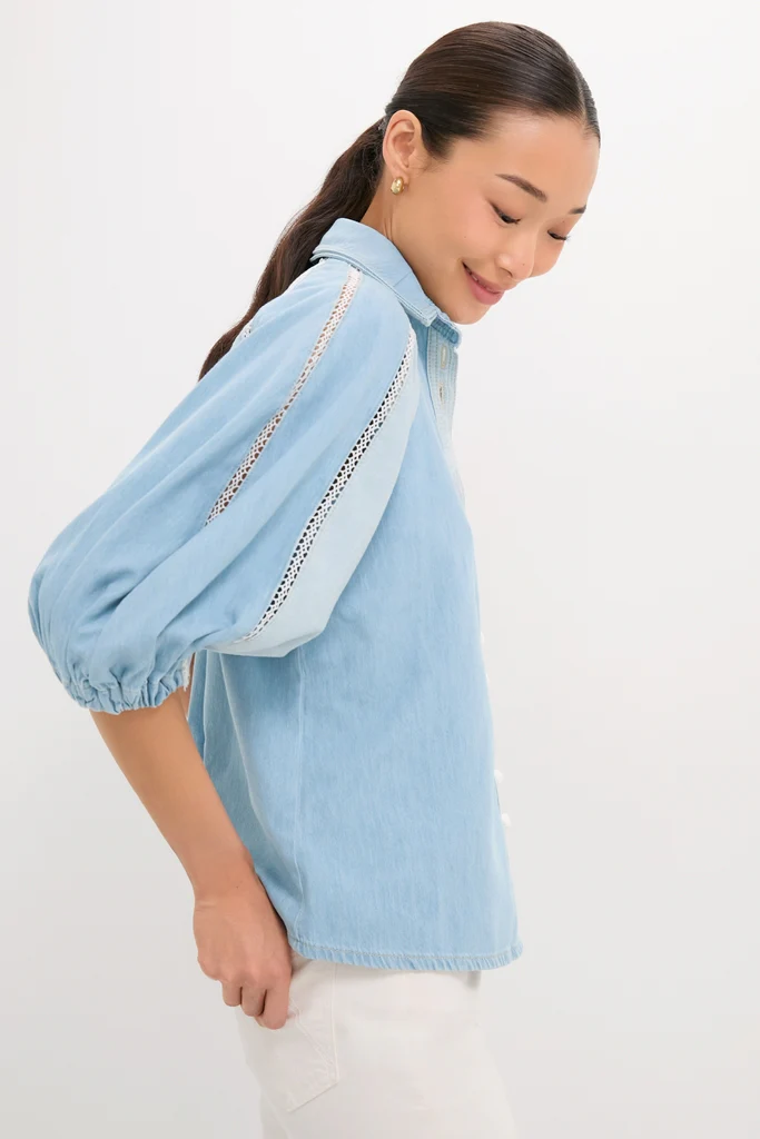 Denim Bicolor Shirt - Image 4