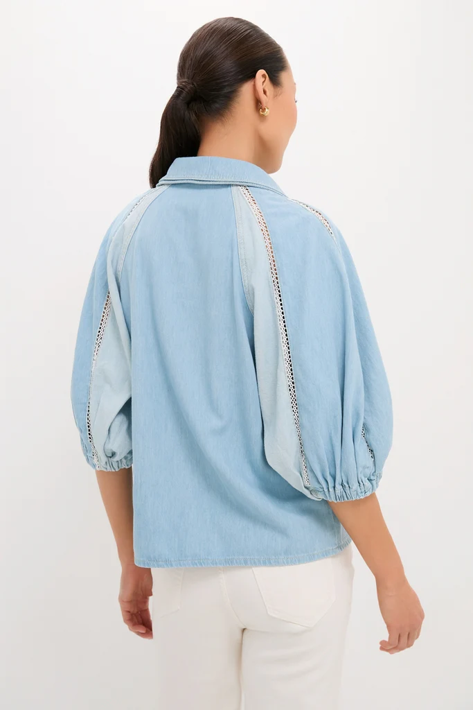 Denim Bicolor Shirt - Image 5