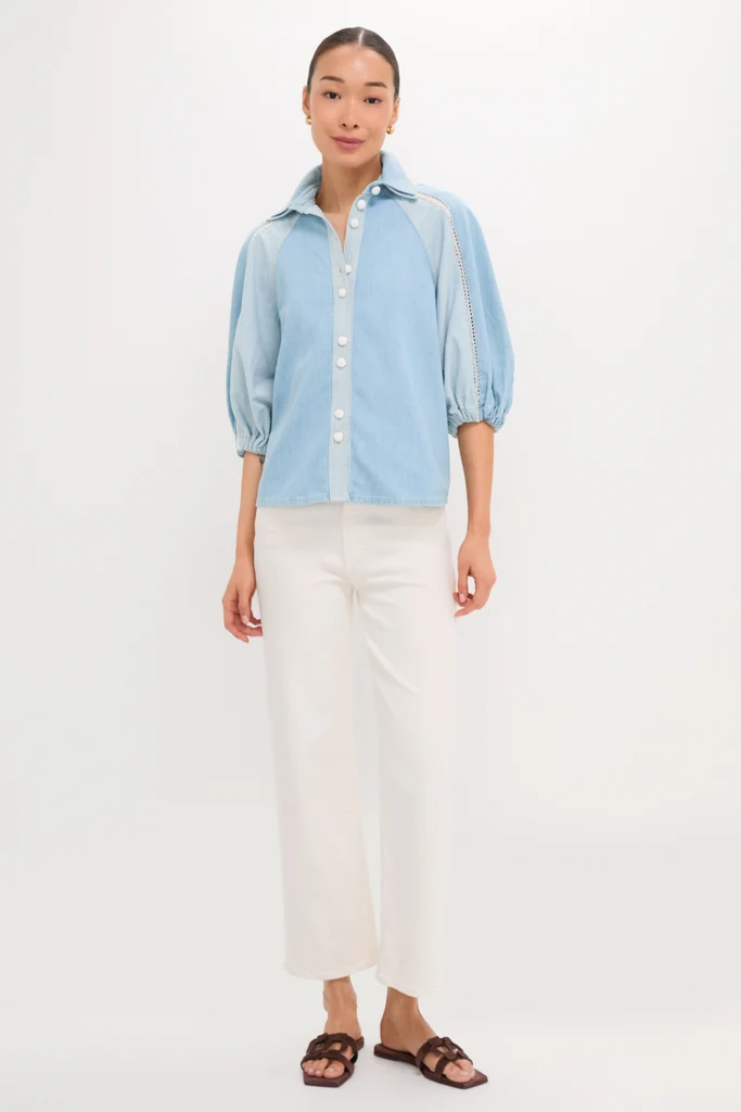 Denim Bicolor Shirt - Image 6