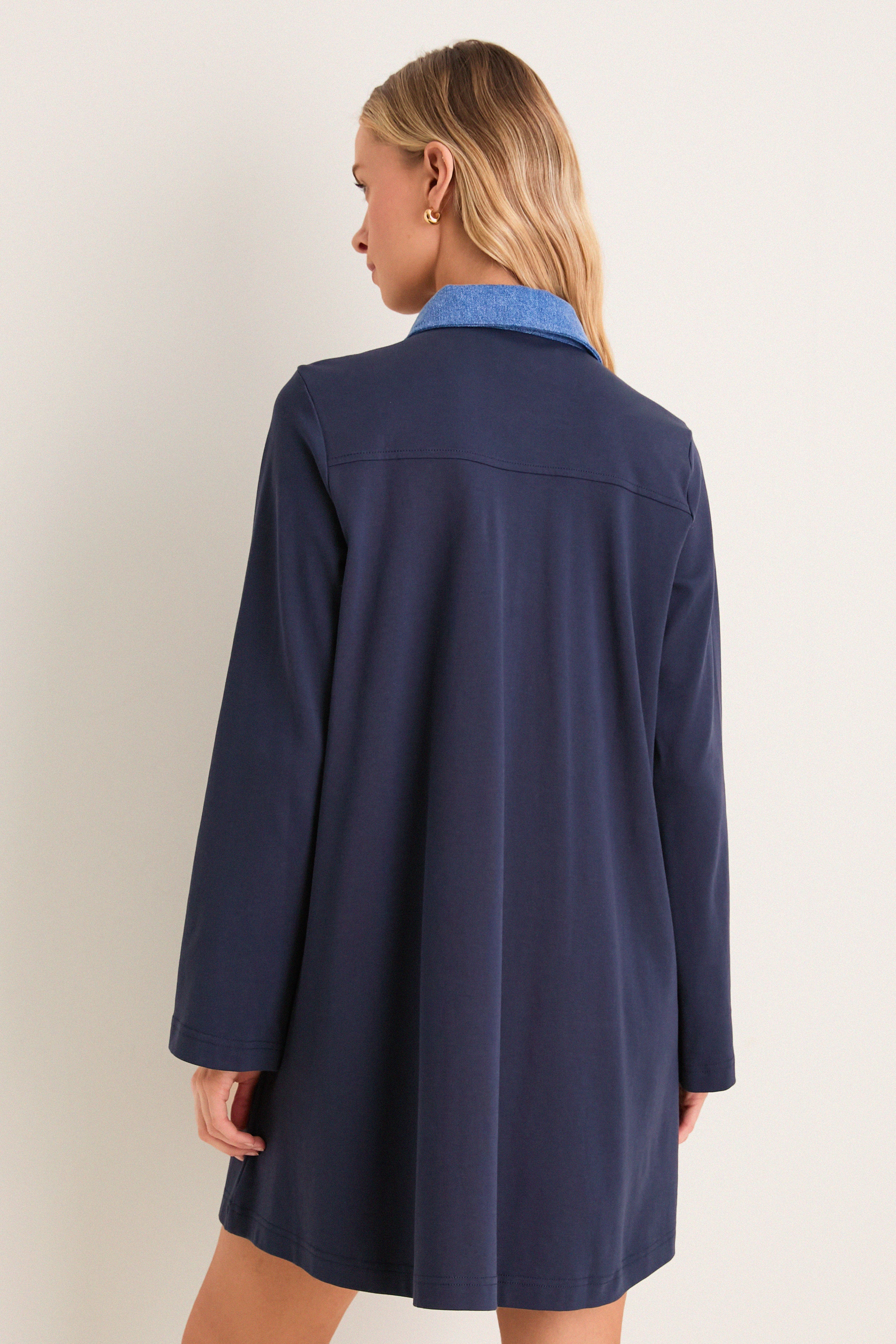 Denim Collar Lynn Swing Mini Dress - Image 4