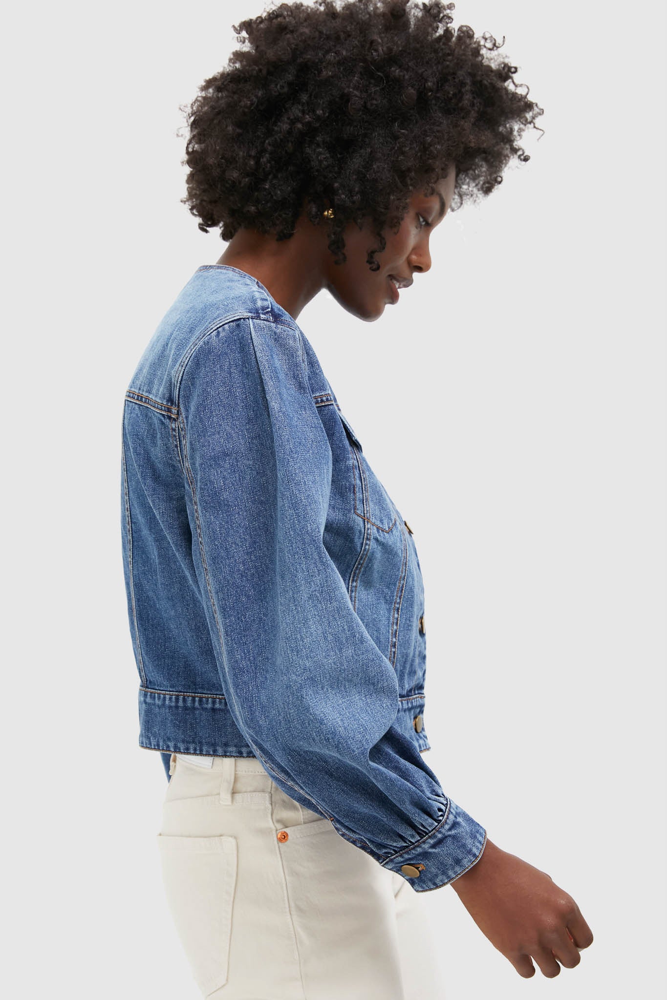 Denim Cropped Stella Jacket - Image 3