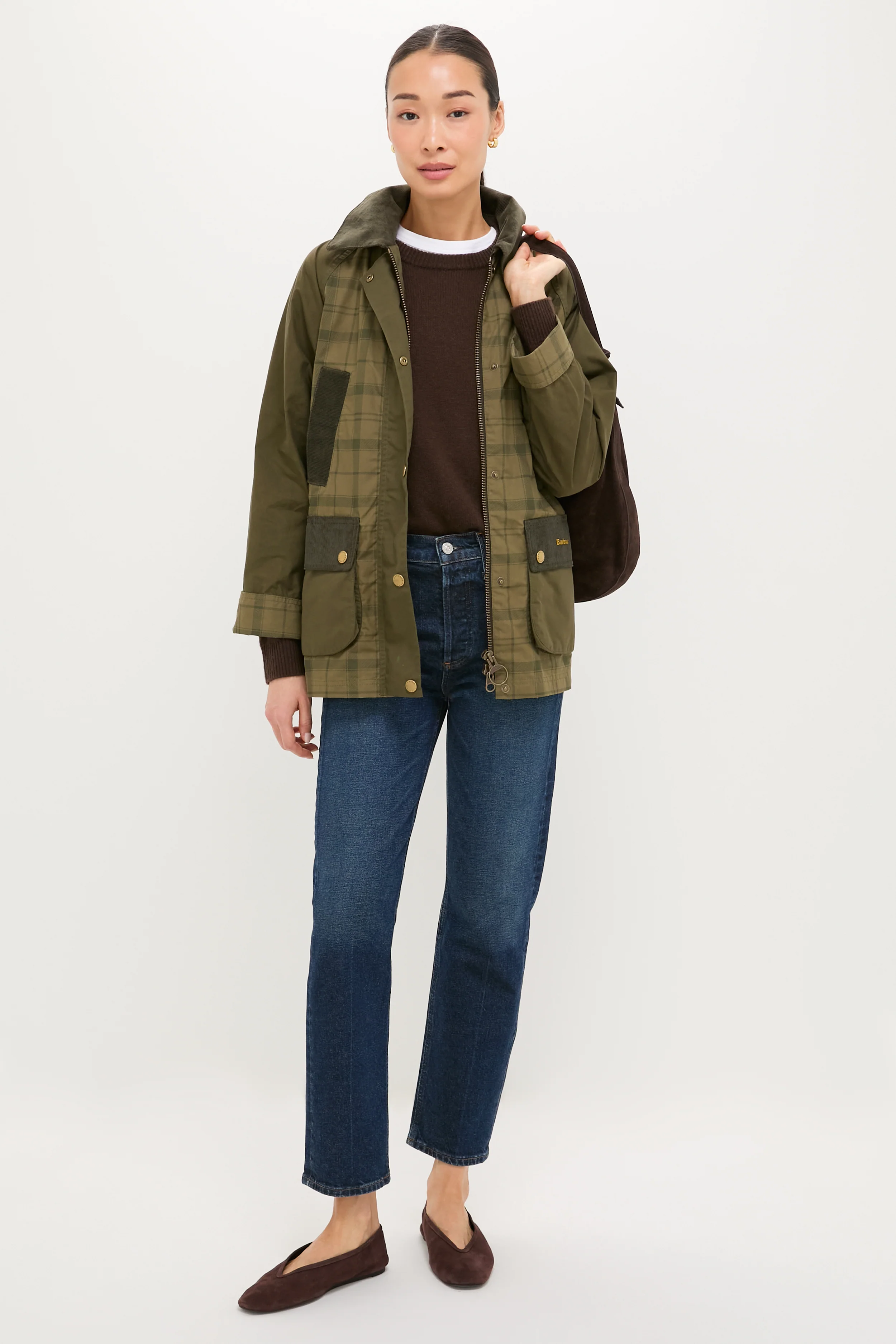 Dusky Green Modern Tartan Beadnell Casual Jacket - Image 2