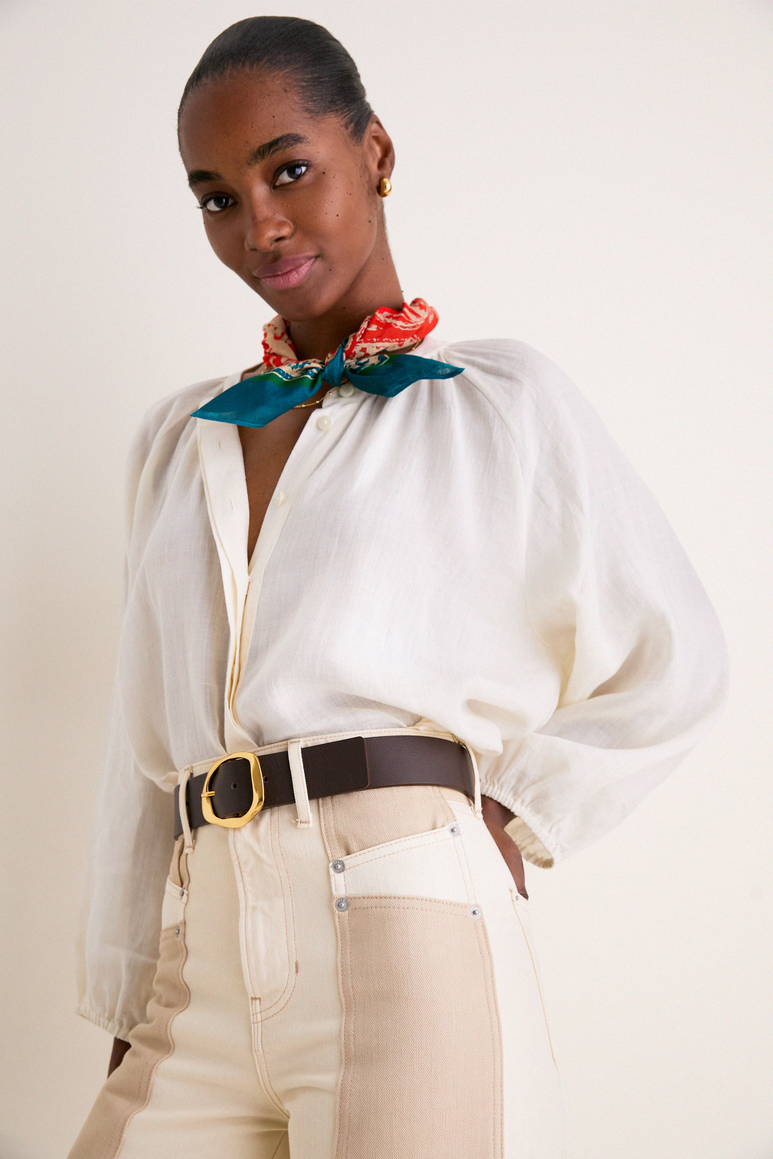 Ecru and Stone Khaki Taylor High Rise Wide Leg - Image 6