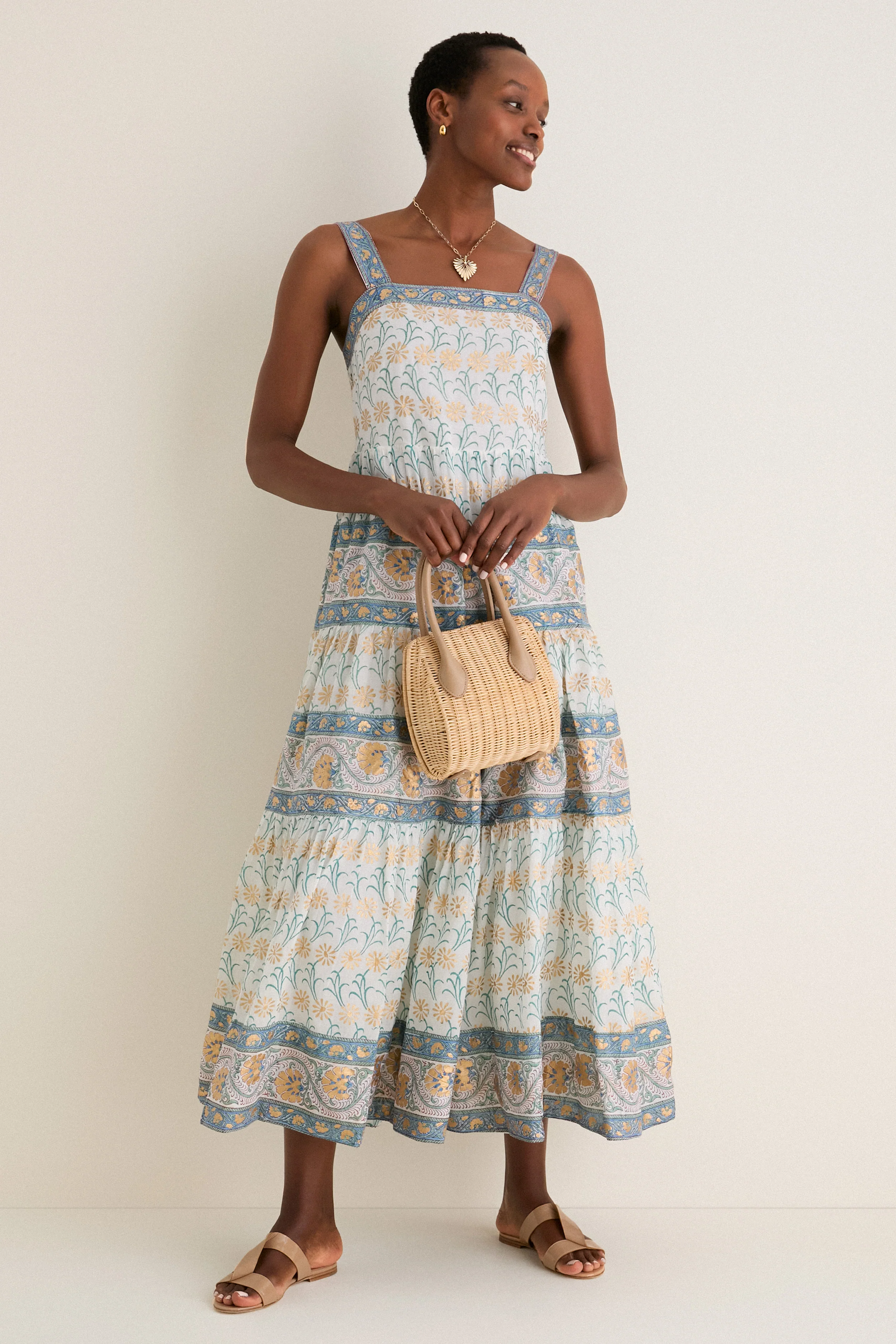 Natural Wicker Wave Top Handle Bag - Image 4