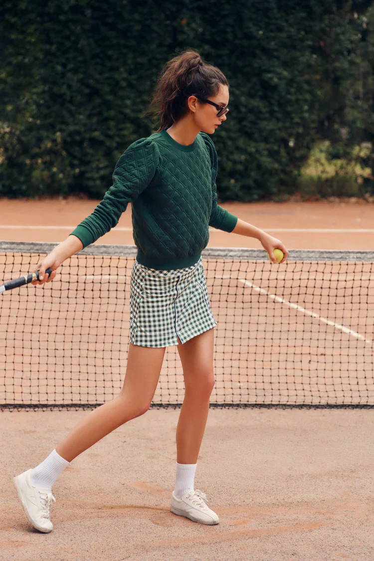 Eden Green Gingham 13 Inch Willis Tennis Skirt - Image 2