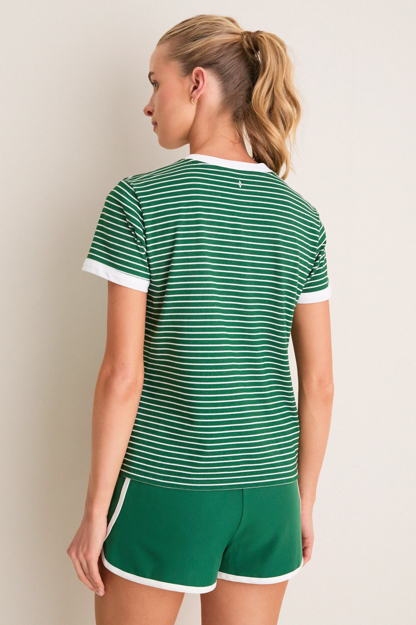 Eden Green Stripe Performance Cotton Carter Henley Tee - Image 4