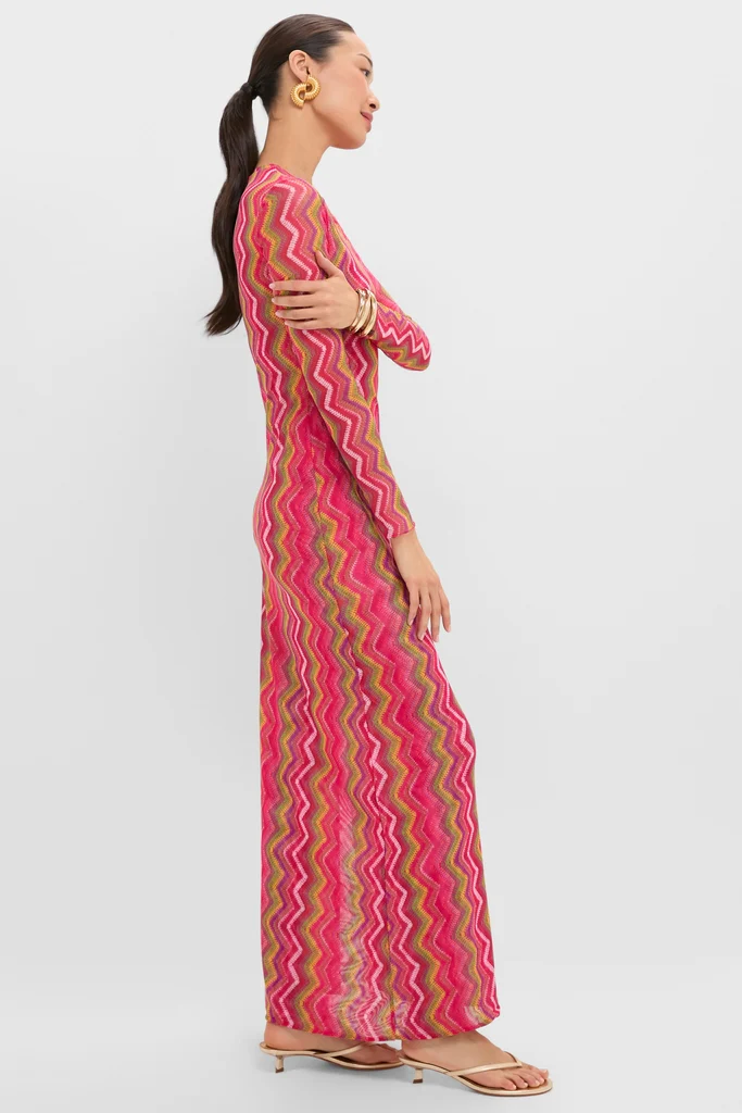 Electric Wave Pink Scarlet Maxi Dress - Image 3
