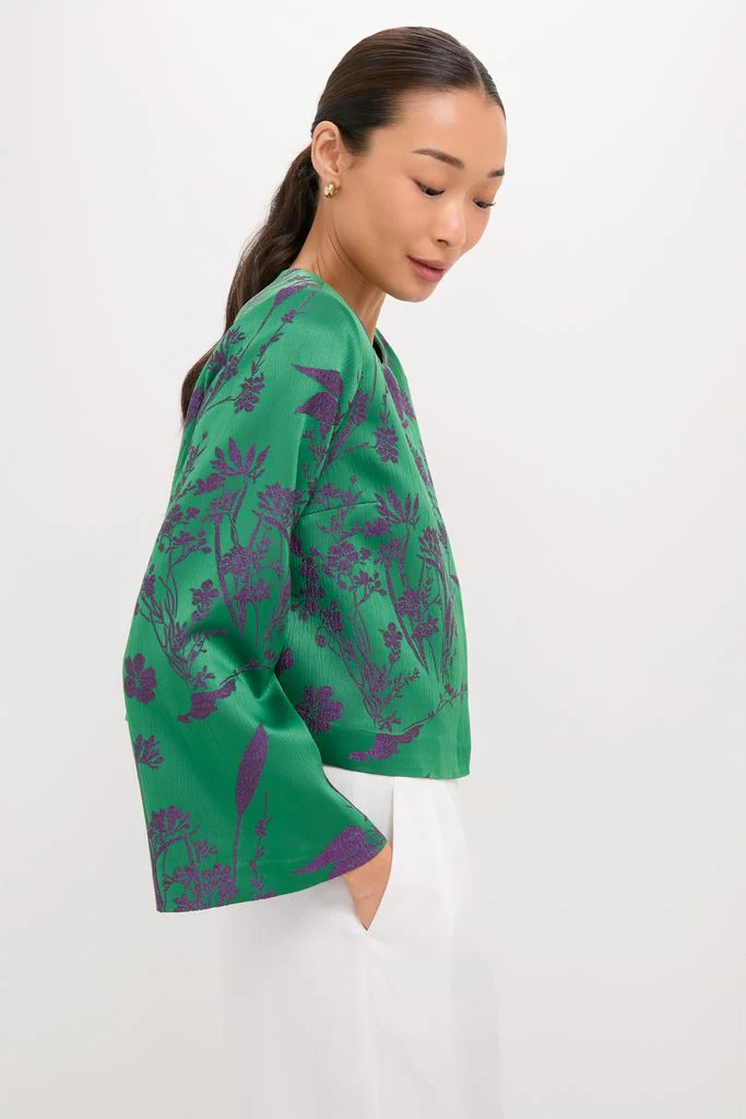 Emerald Jacquard Justine Top - Image 4