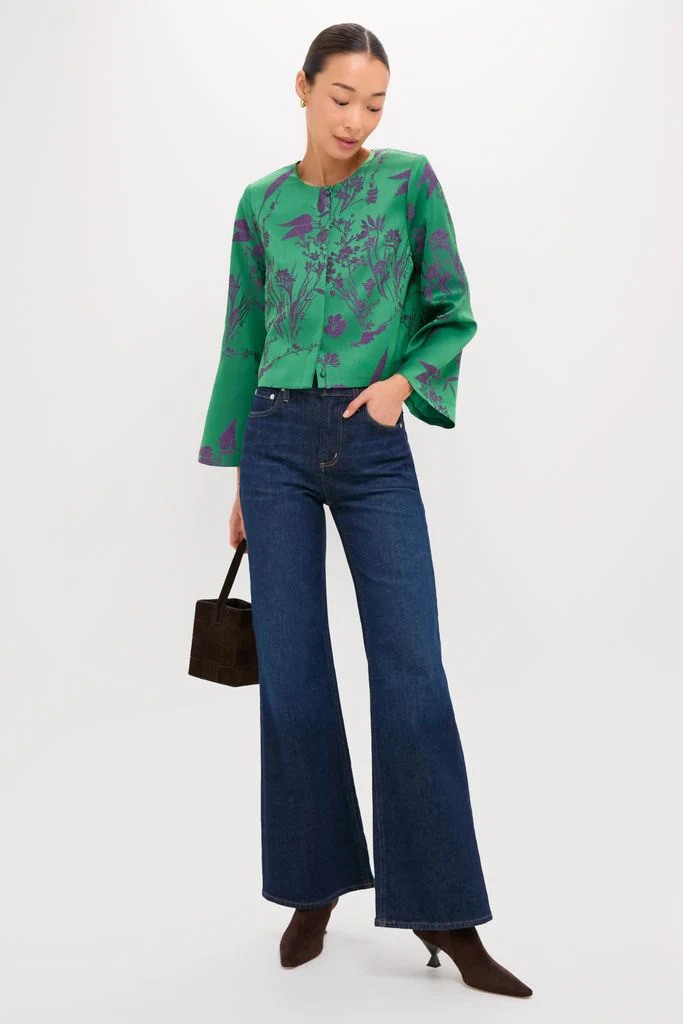 Emerald Jacquard Justine Top - Image 7