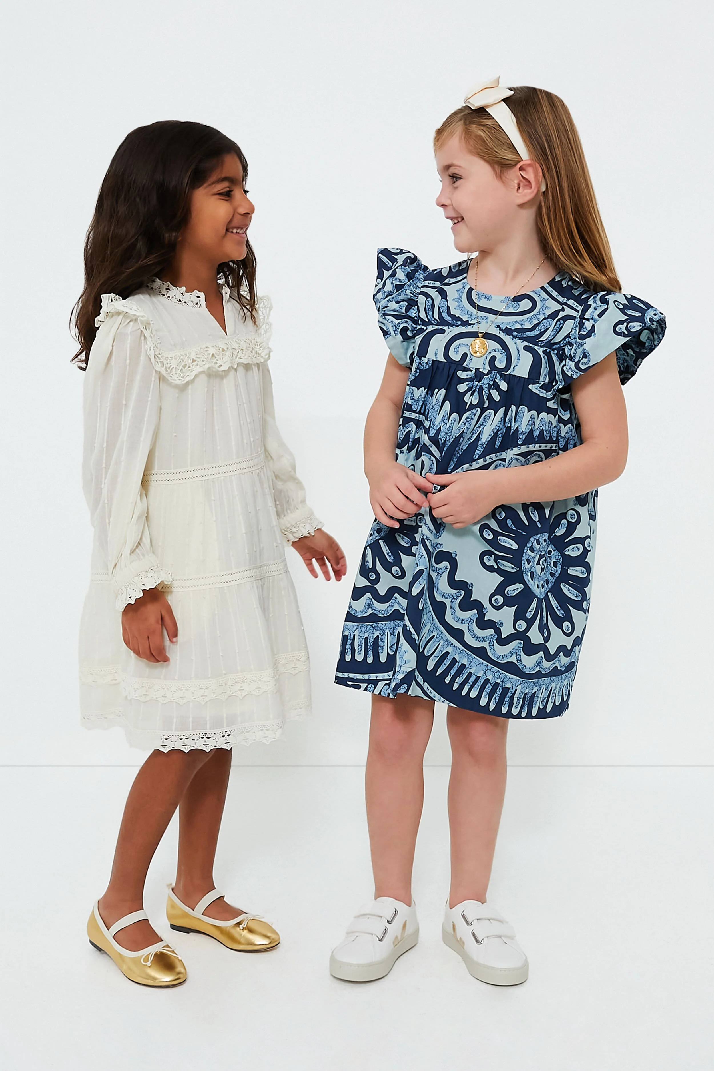 Exclusive Blue Charlough Print Flutter Sleeve Dress - Image 6