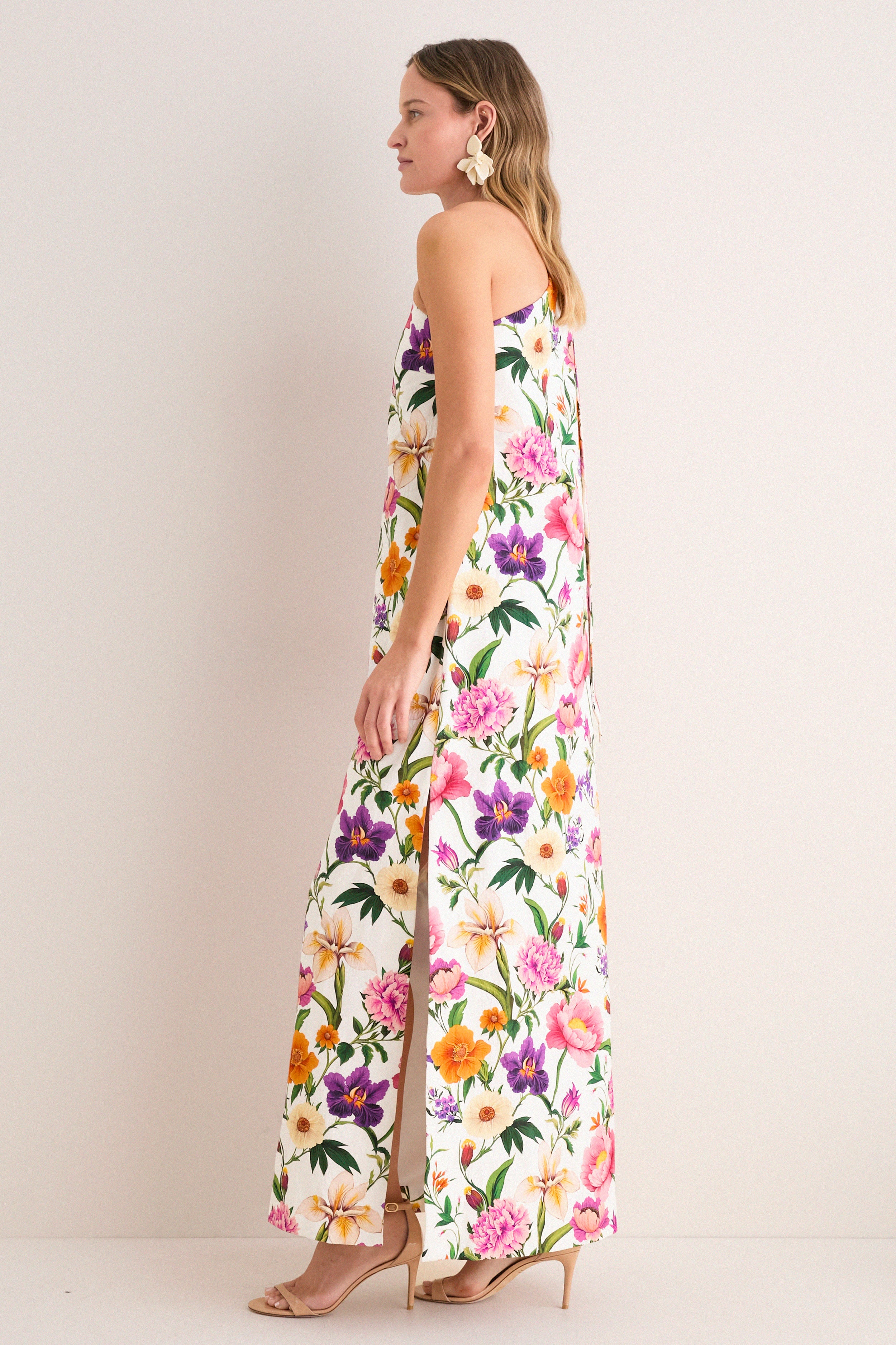 Floral Candy Jacquard One Shoulder Lani Dress - Image 3