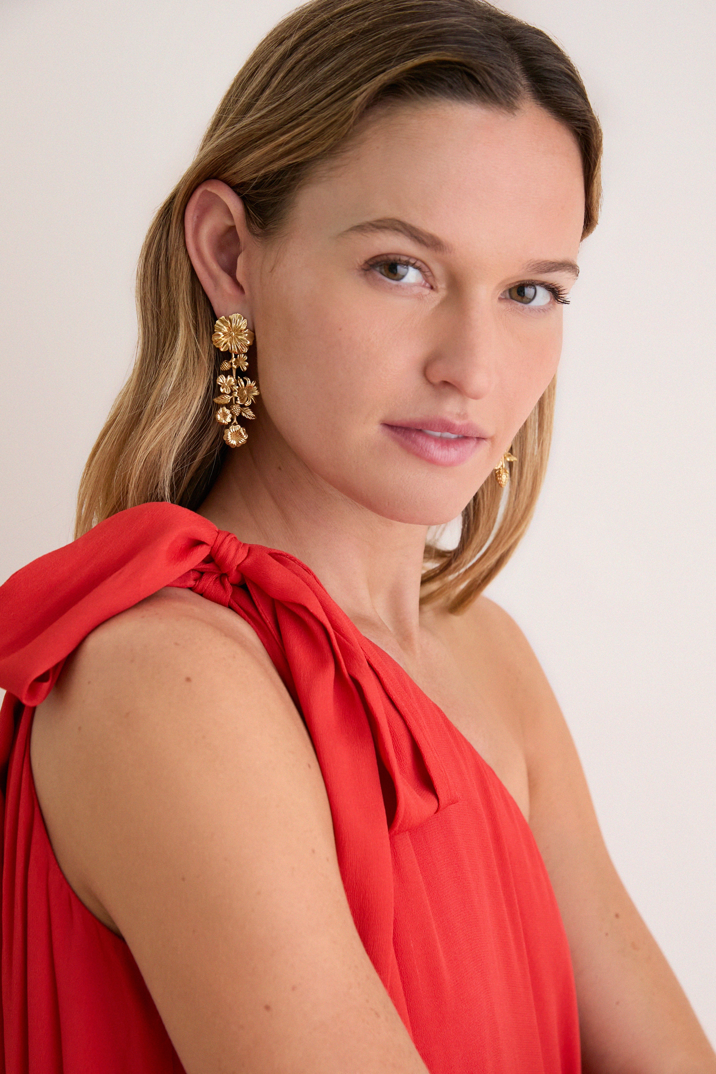 Floral Candy Red One Shoulder Lani Dress - Image 5