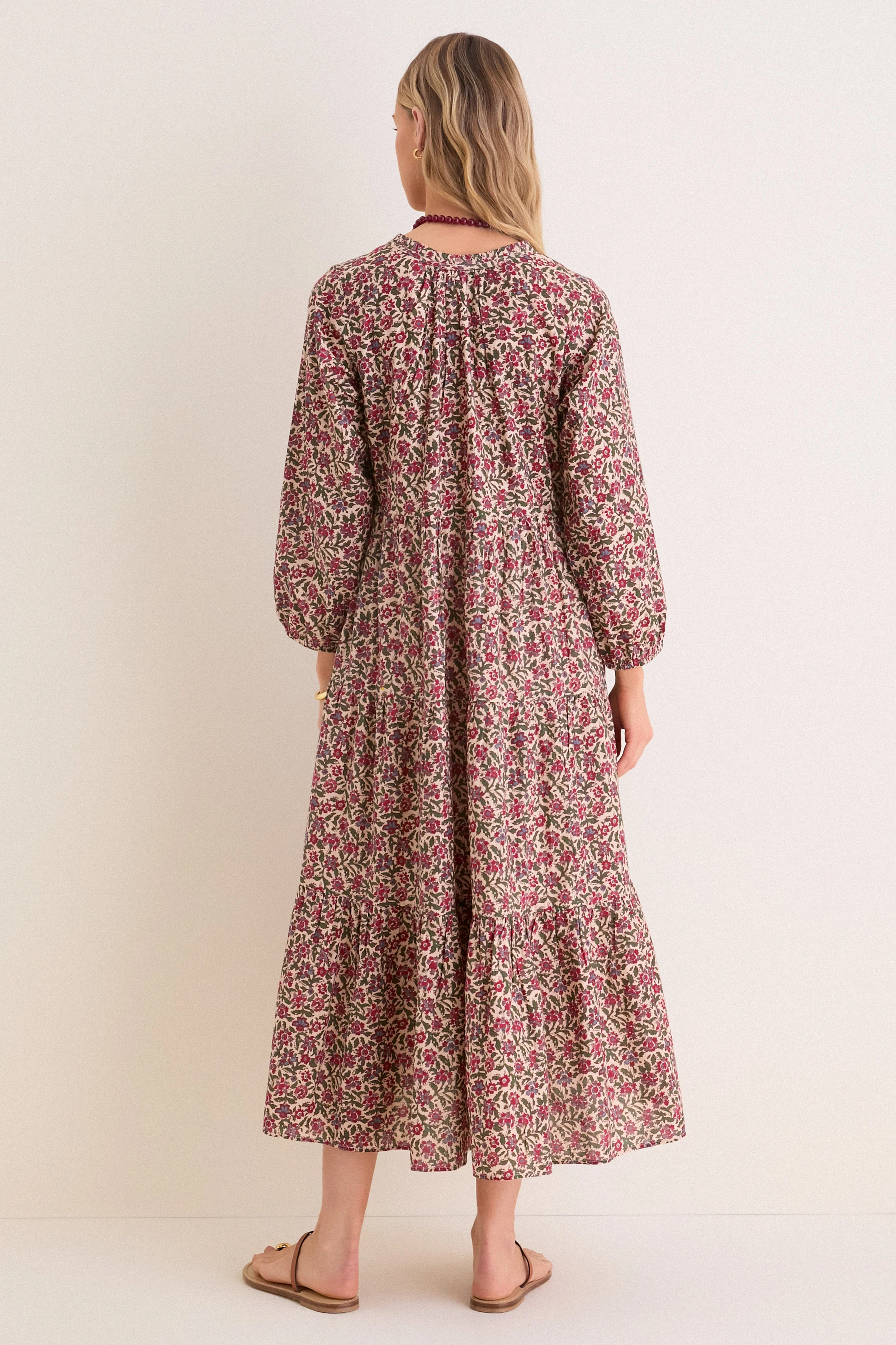 Framboise Floral Long Sleeve Salty Paloma Caftan - Image 6