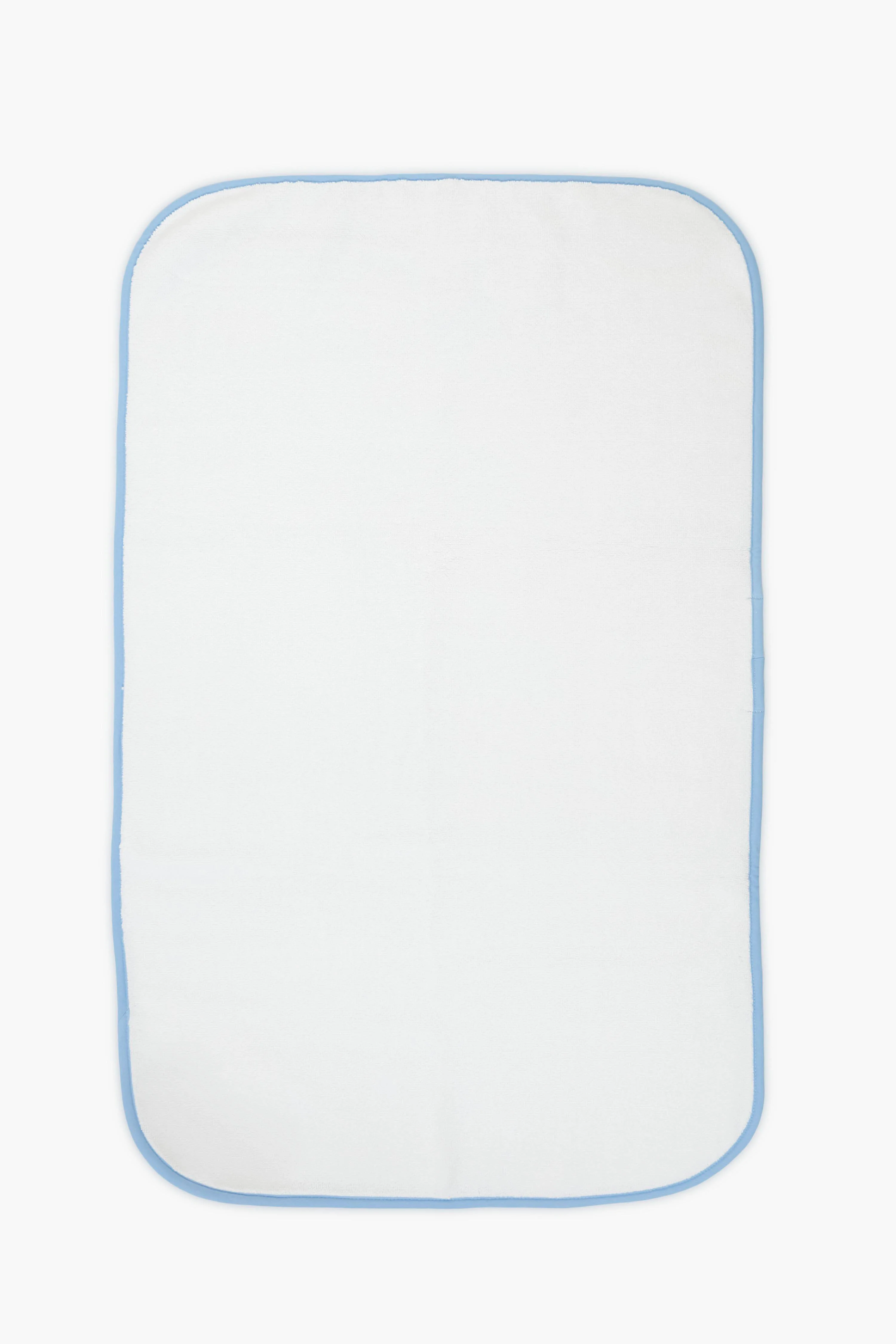 French Blue Piped Edge Bath Mat