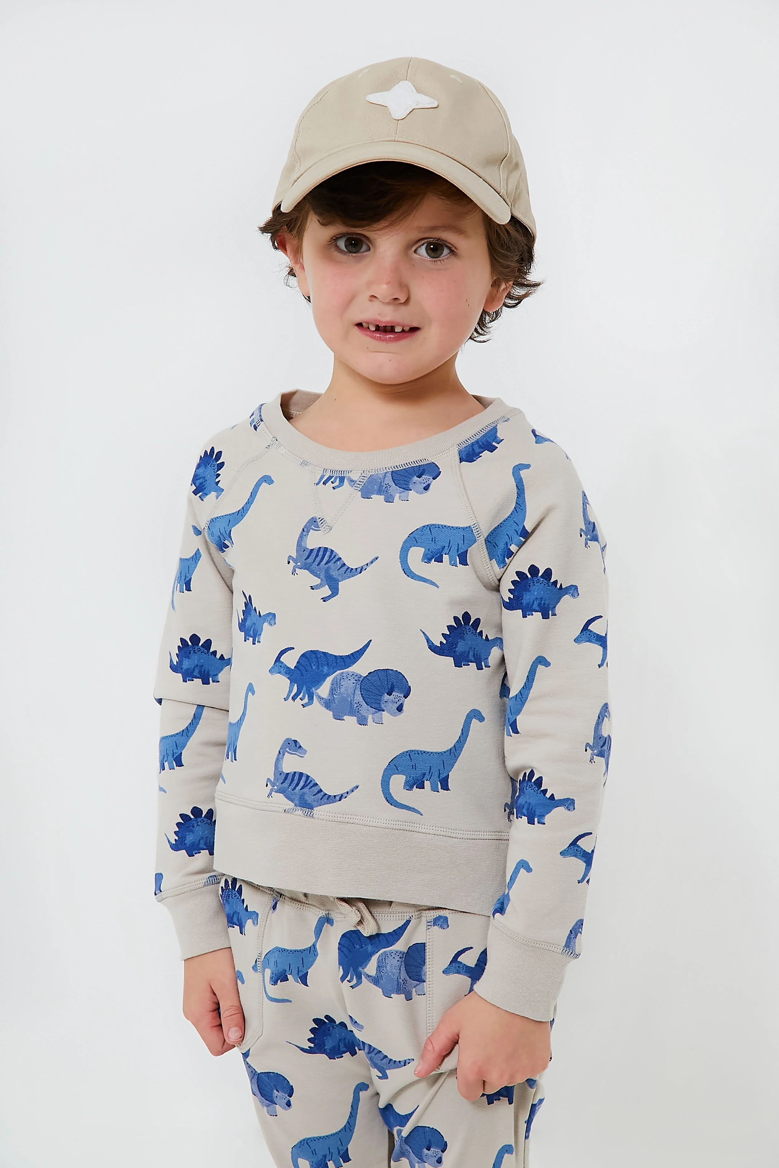 French Terry Dinos Raglan Sweatshirt and Jogger Set - Image 2