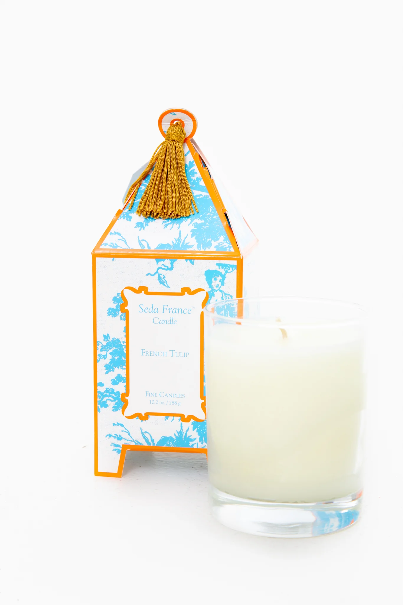 French Tulip Classic Toile Pagoda Box Candle
